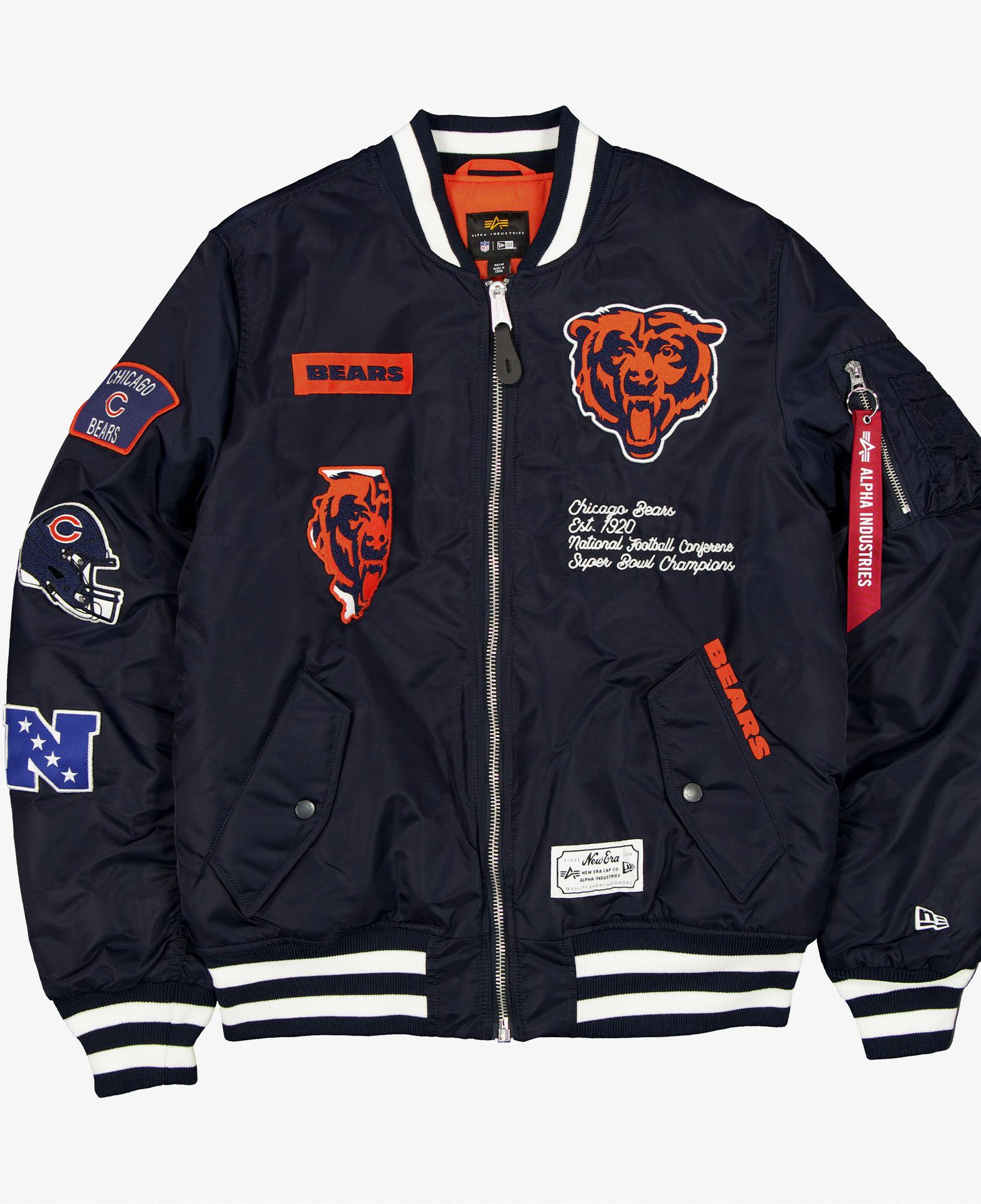 Alpha Industries x New Era Chicago Bears MA-1 Bomber Erkek Lacivert Mont