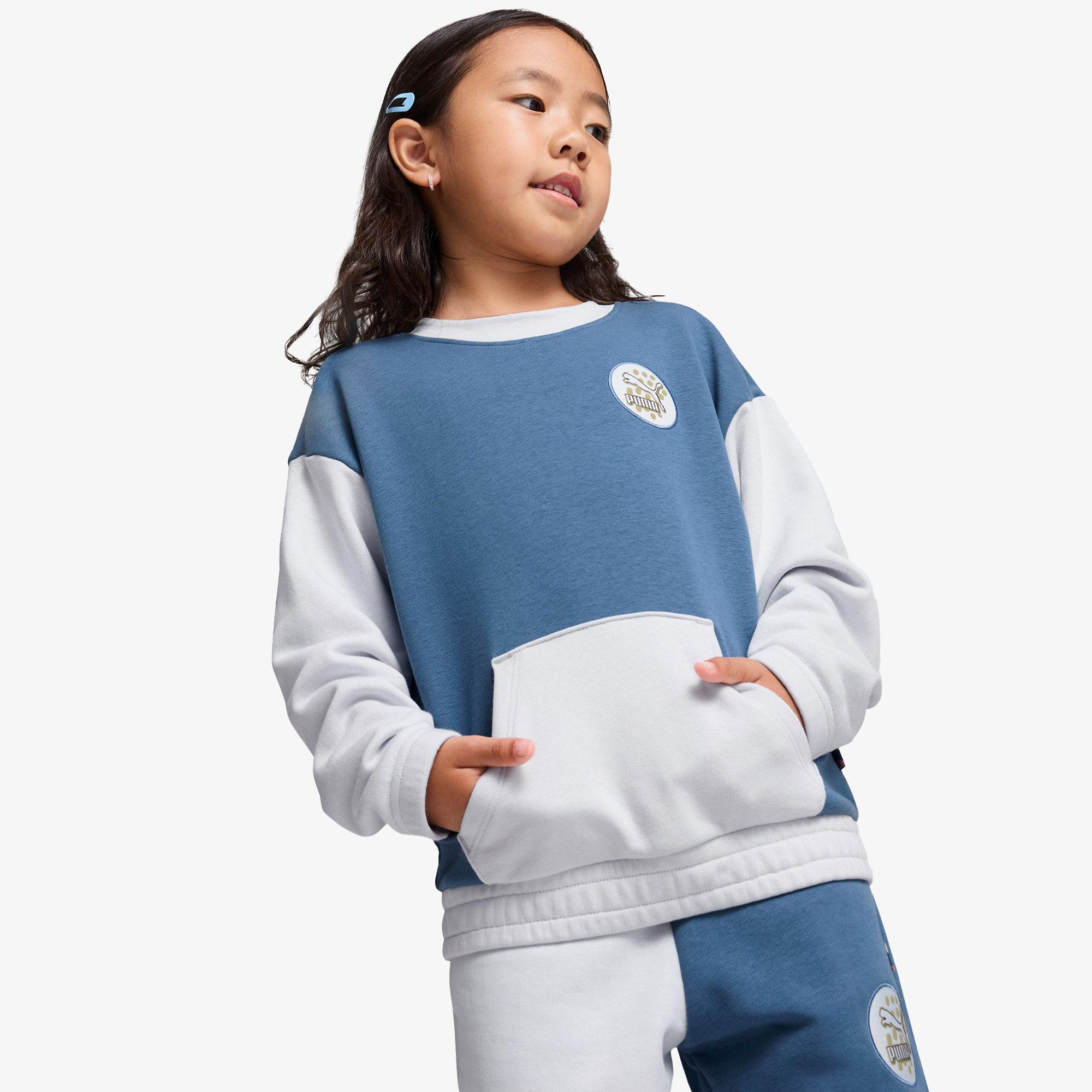 Puma Classıcs Fc Crew Çocuk Mavi Sweatshirt