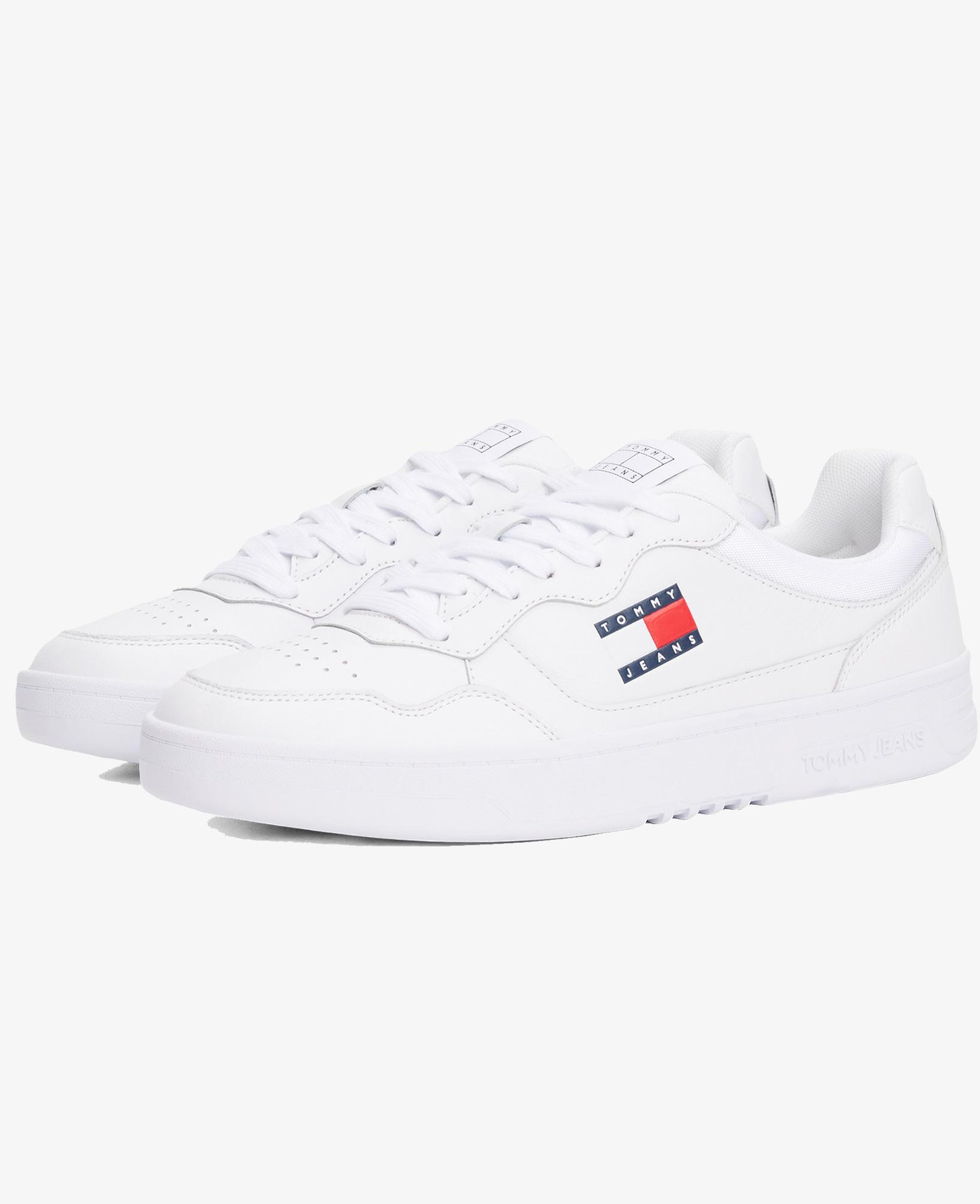 Tommy Hilfiger Jeans Cupsole Leather Erkek Beyaz Spor Ayakkabı