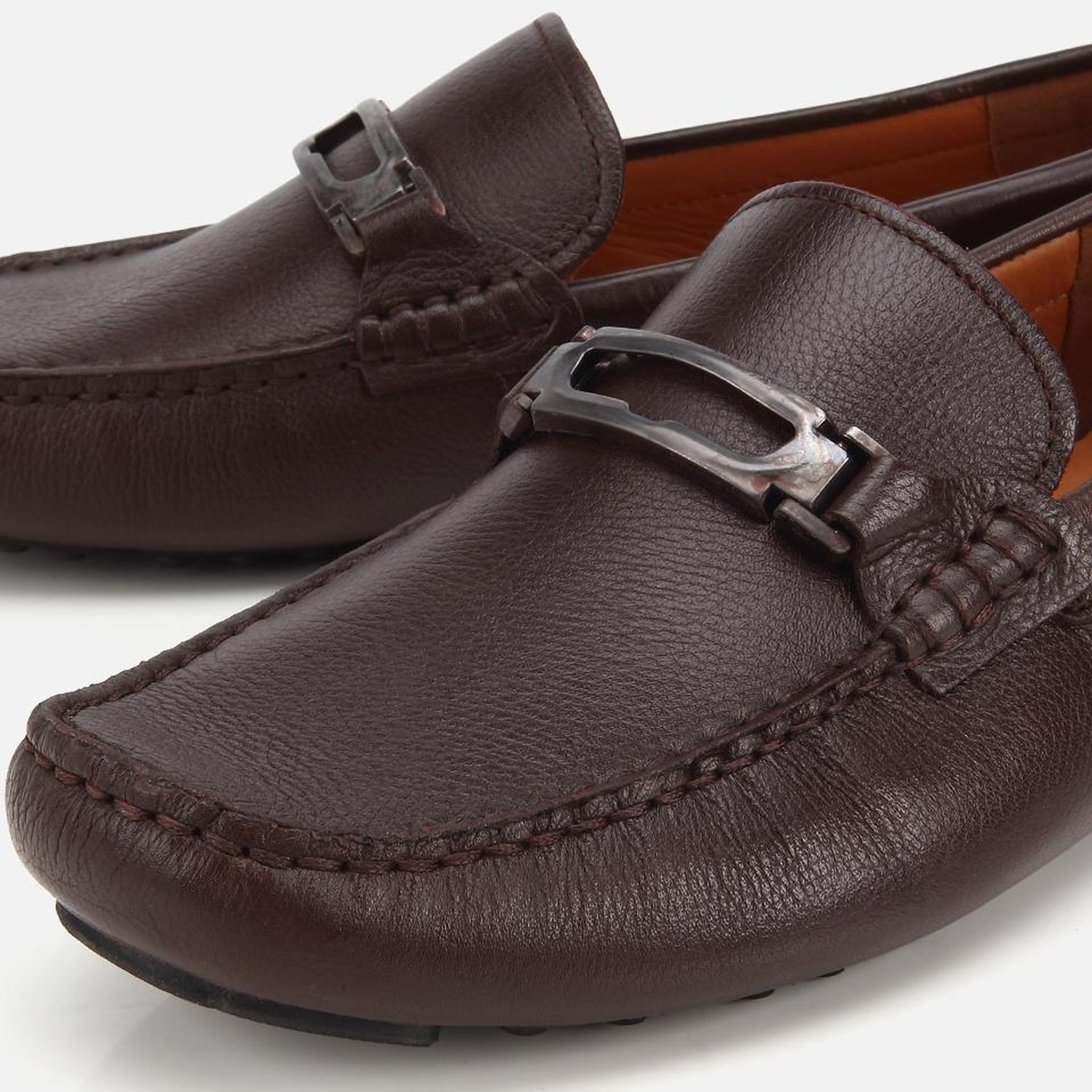 Erkek Deri Kahverengi Toka Detaylı Günlük Loafer