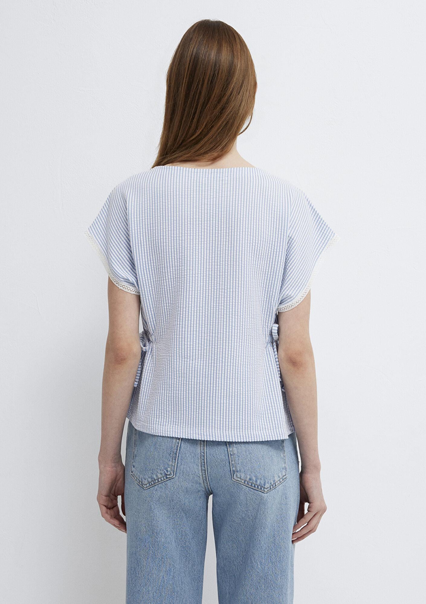 Mavi Çizgili Tişört Regular Fit / Normal Kesim 1613972-84533