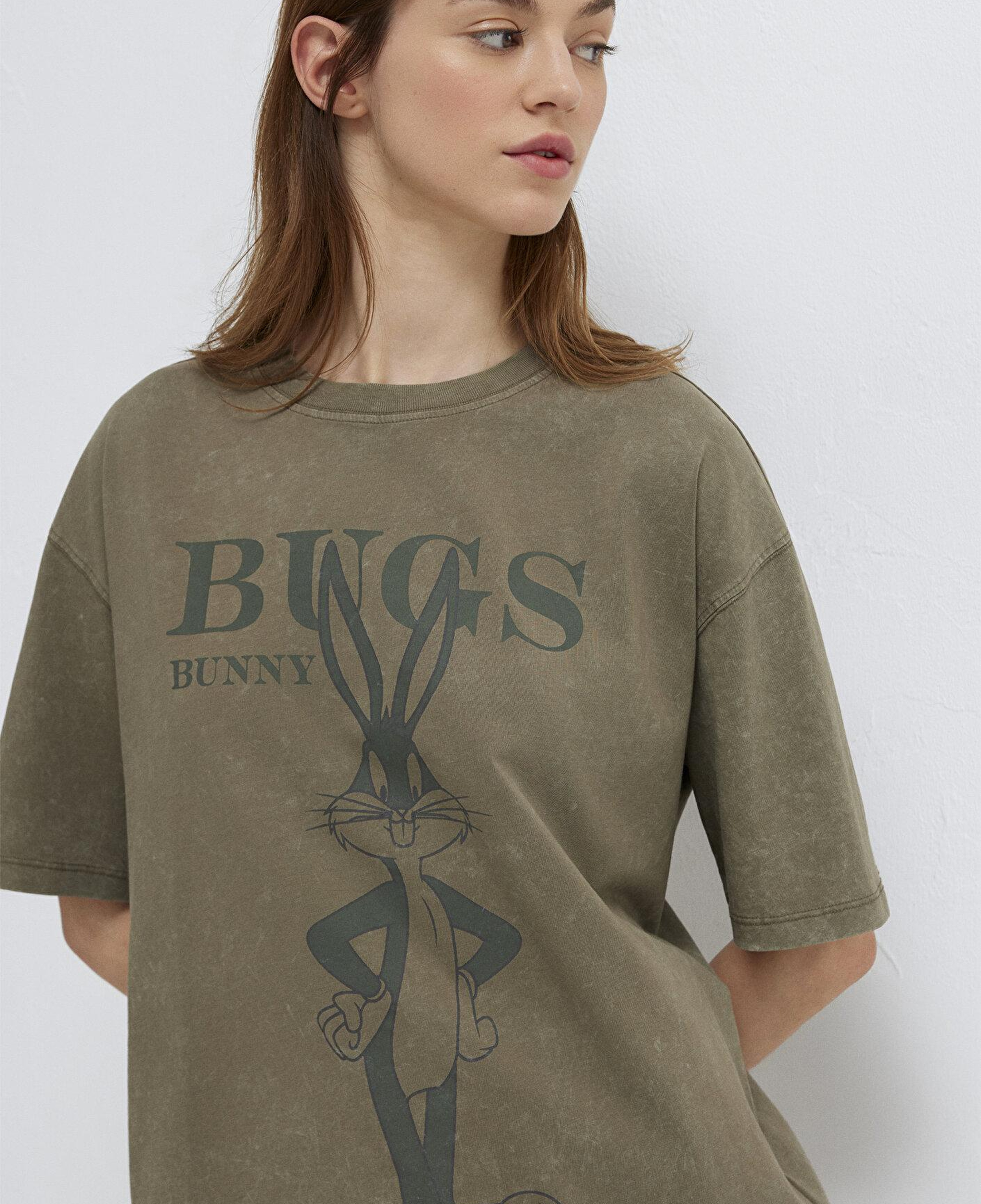 Mavi Bugs Bunny Baskılı Yeşil Tişört Loose Fit / Bol Rahat Kesim 1614349-71546