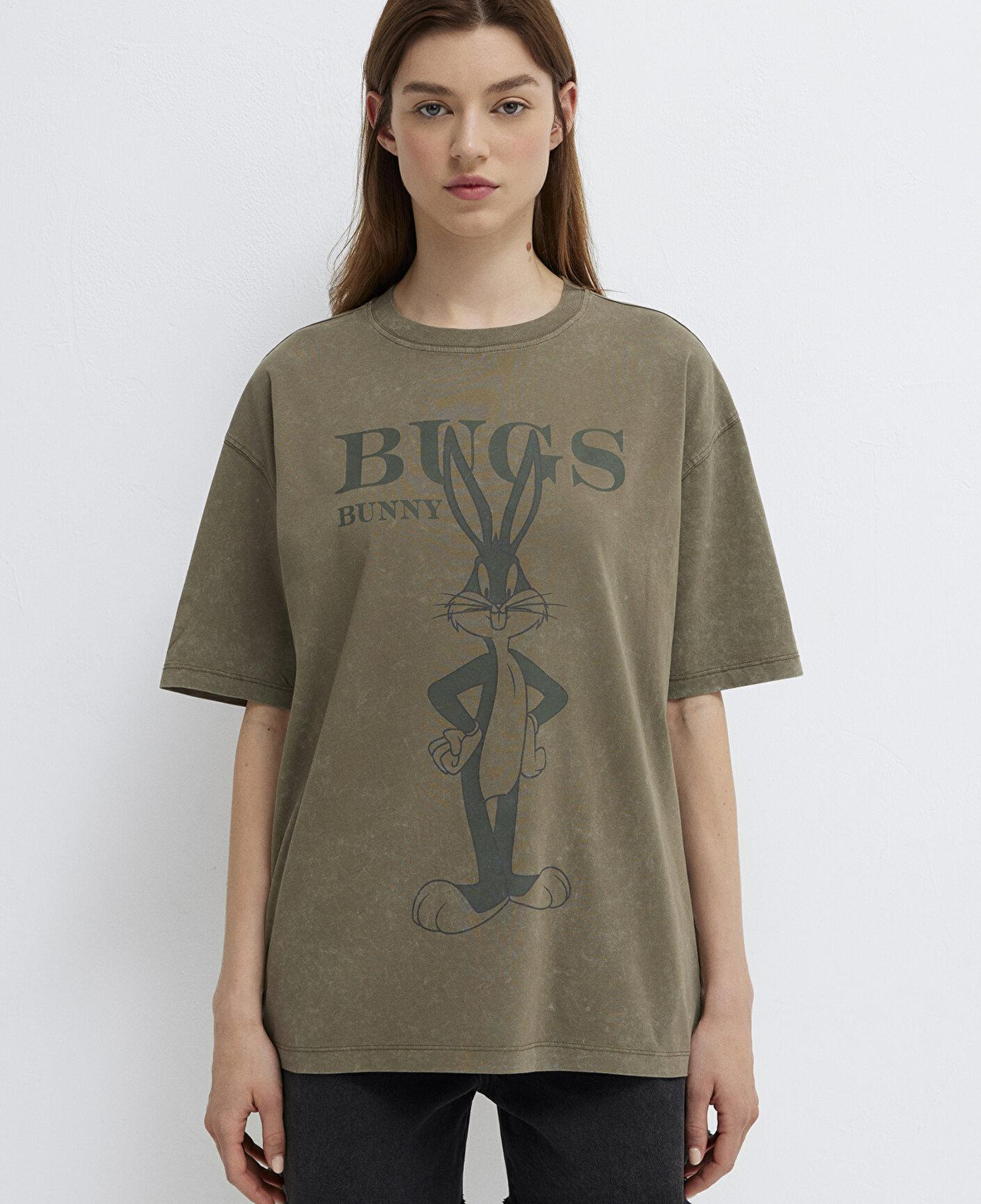 Mavi Bugs Bunny Baskılı Yeşil Tişört Loose Fit / Bol Rahat Kesim 1614349-71546