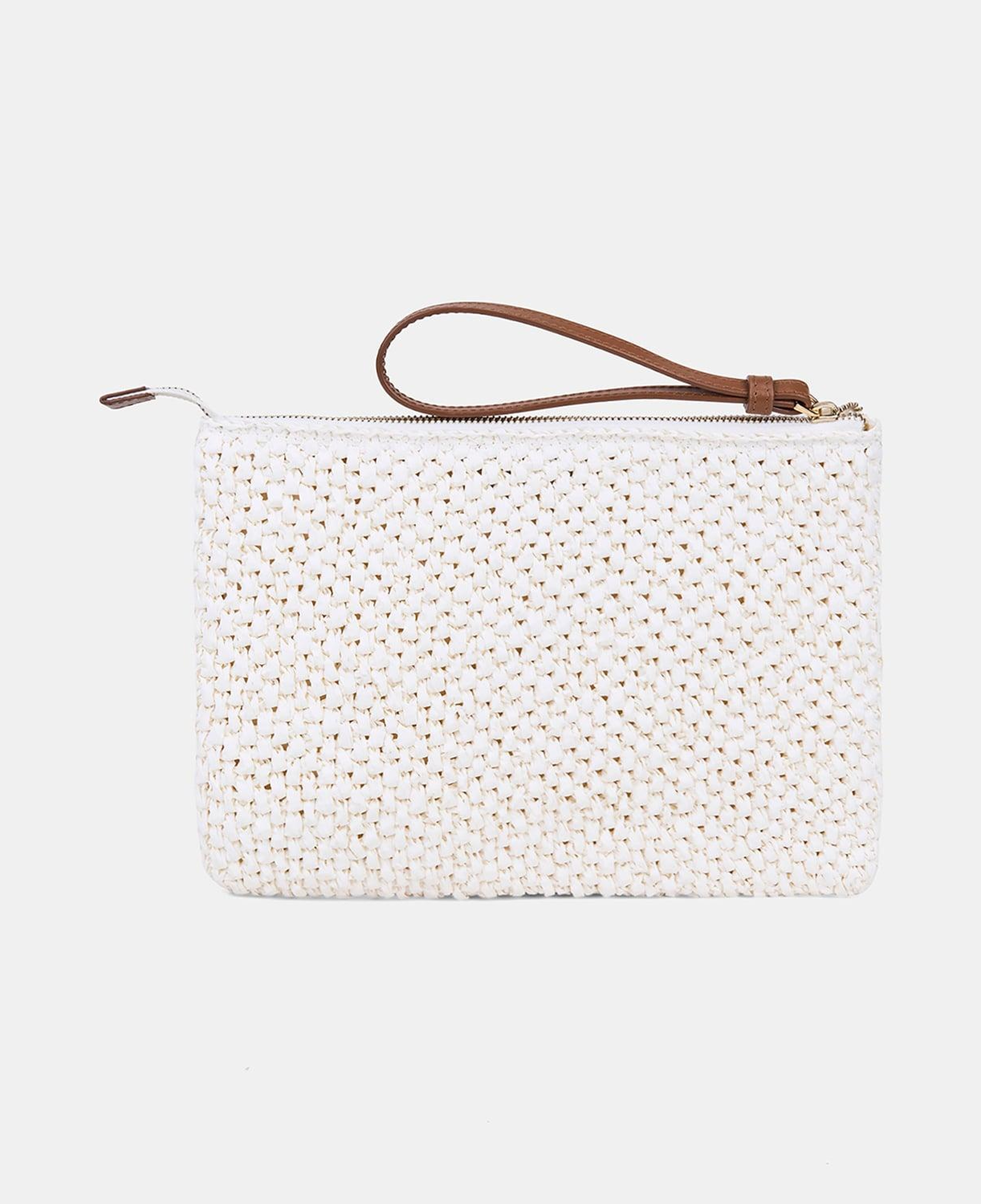 Kadın Beyaz Unicorn Detaylı Hasır Clutch Çanta