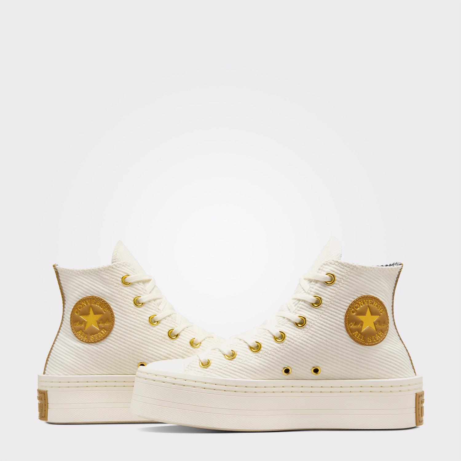 Converse Chuck Taylor All Star Modern Lift Corduroy Unisex Krem Platform Sneaker