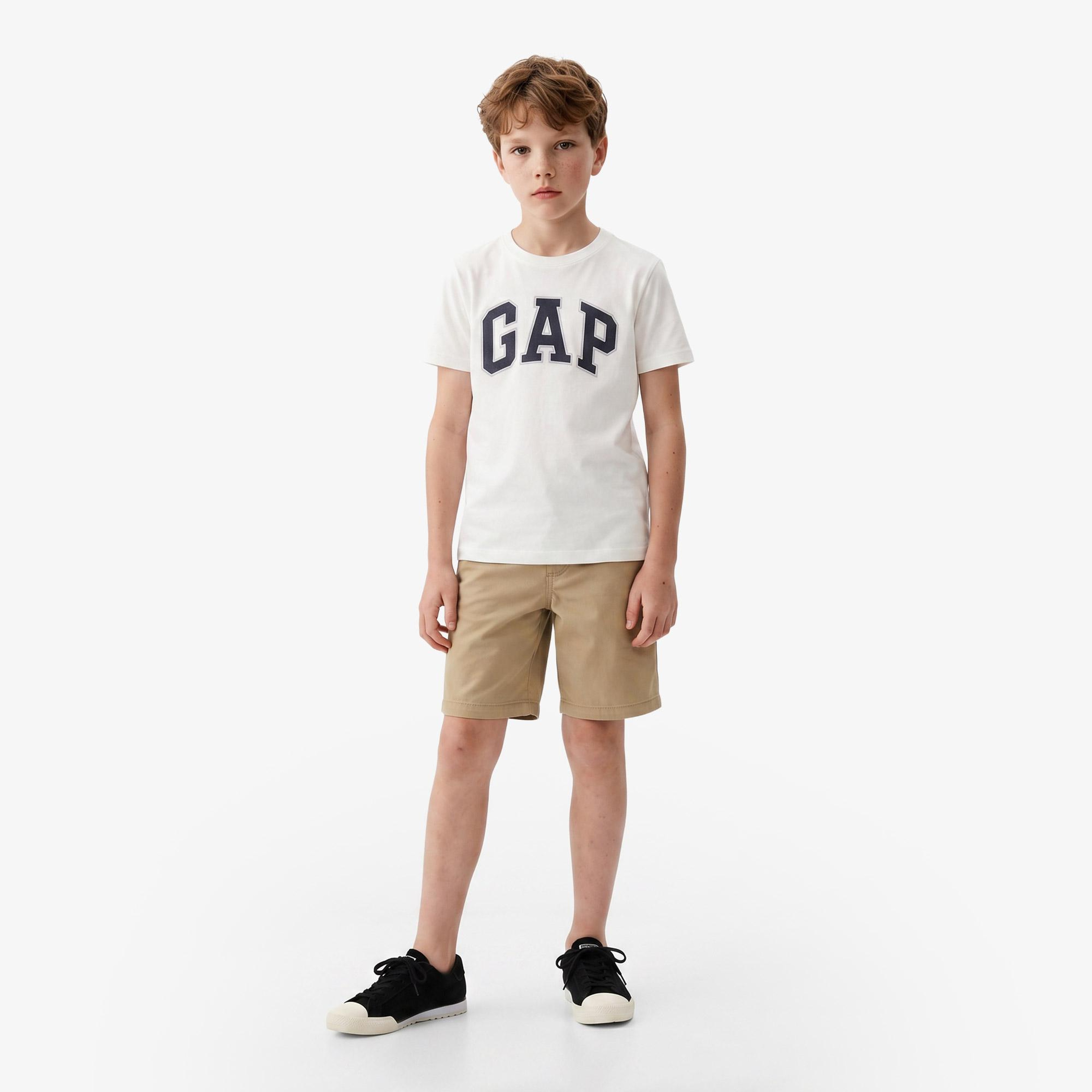 Gap Relaxed Fit Çocuk Beyaz T-Shirt