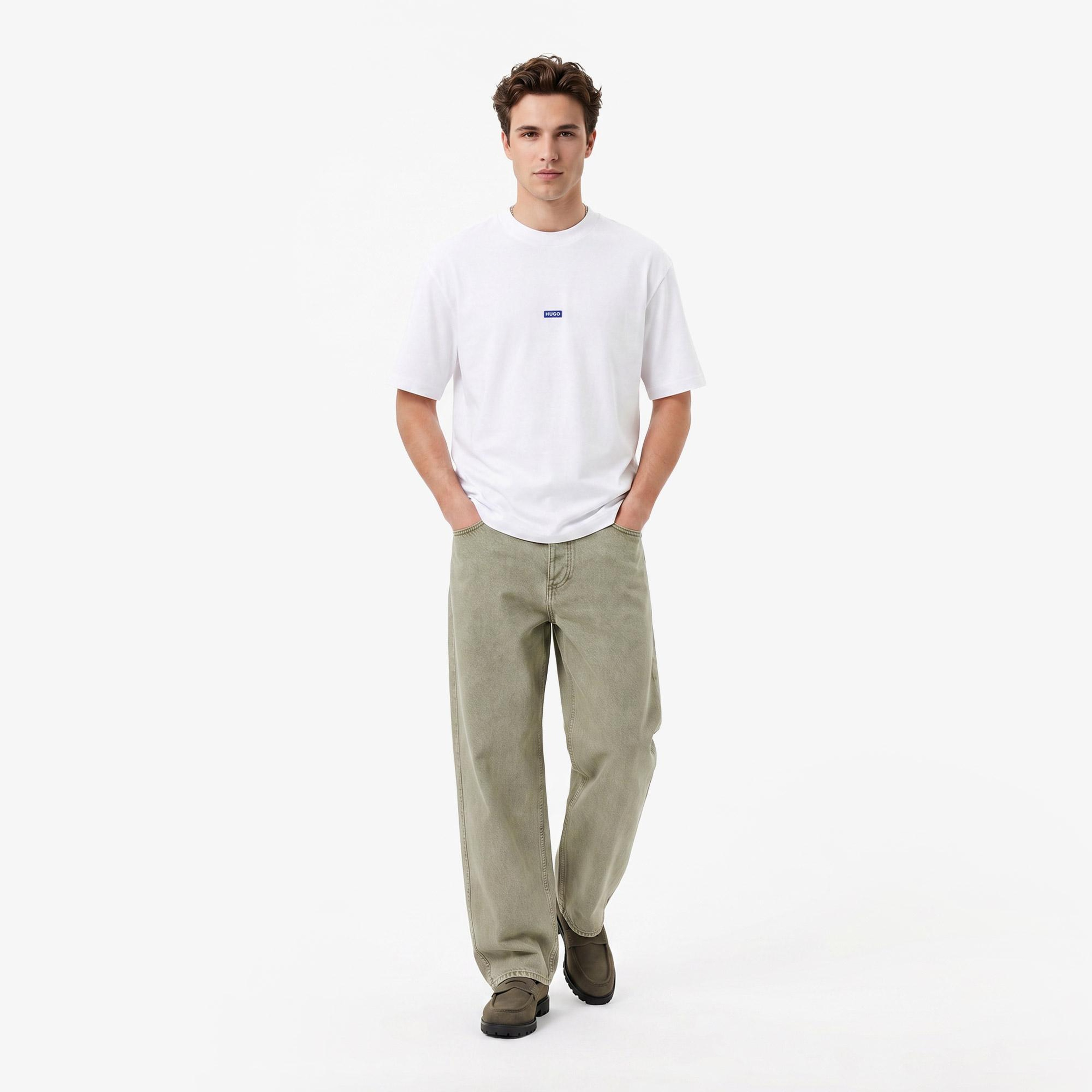 Hugo Boss Logo Patch Erkek Beyaz T-Shirt