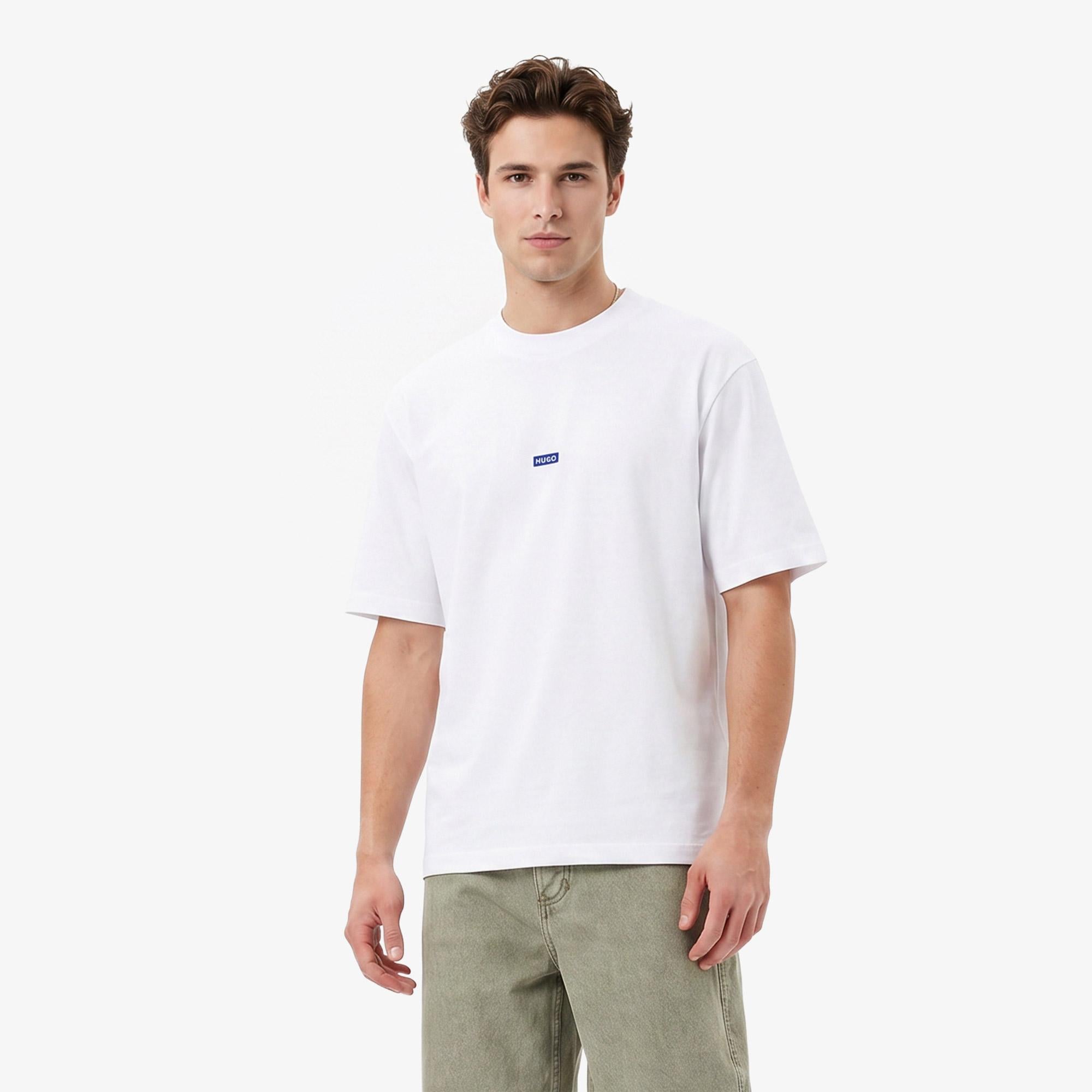 Hugo Boss Logo Patch Erkek Beyaz T-Shirt