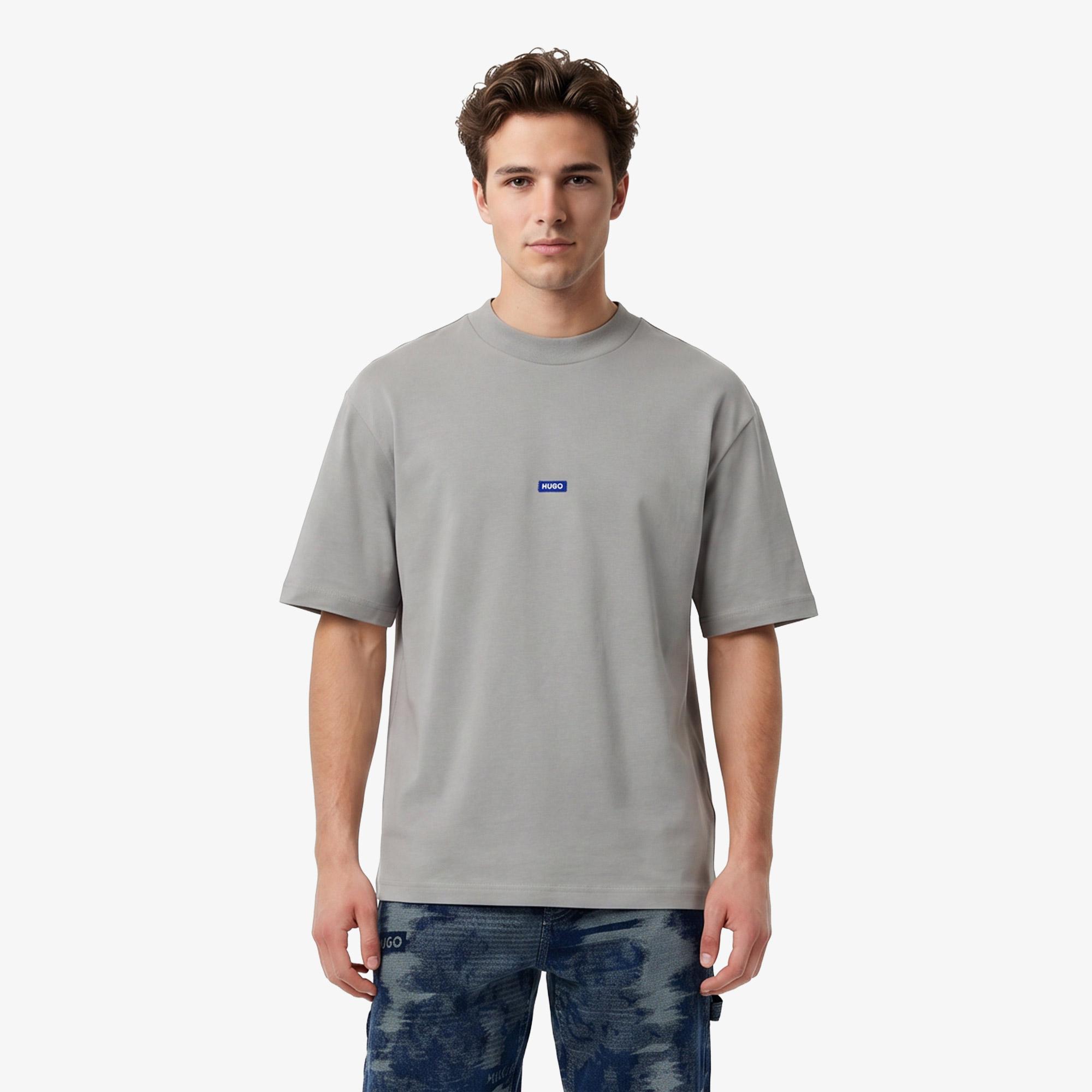 Hugo Boss Logo Patch Erkek Gri T-Shirt