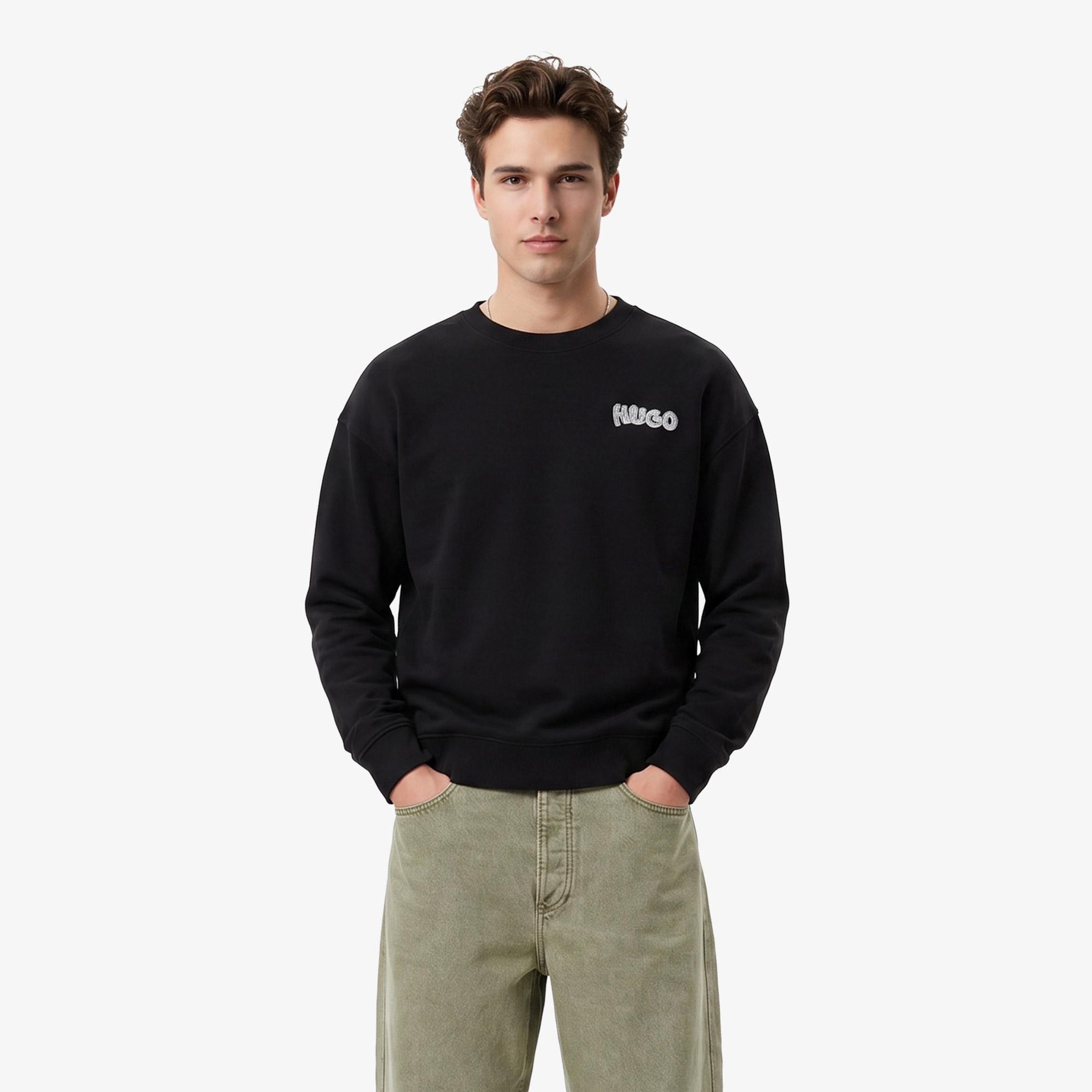 Hugo Nyrocrew Erkek Siyah Sweatshirt