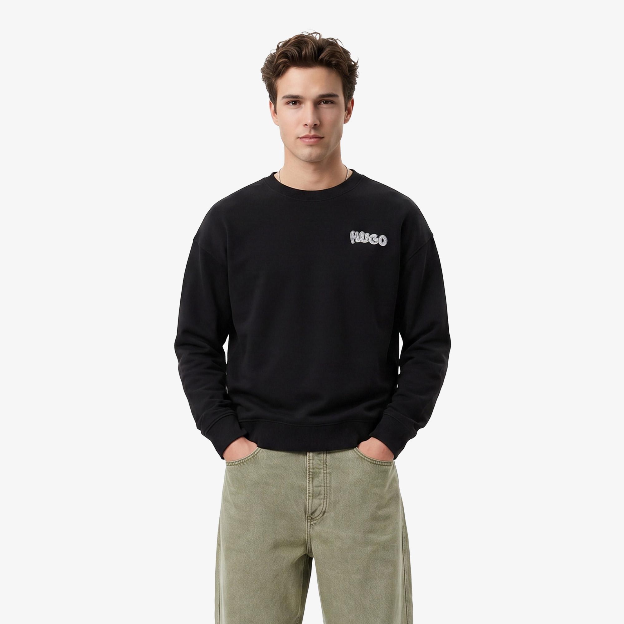 Hugo Nyrocrew Erkek Siyah Sweatshirt