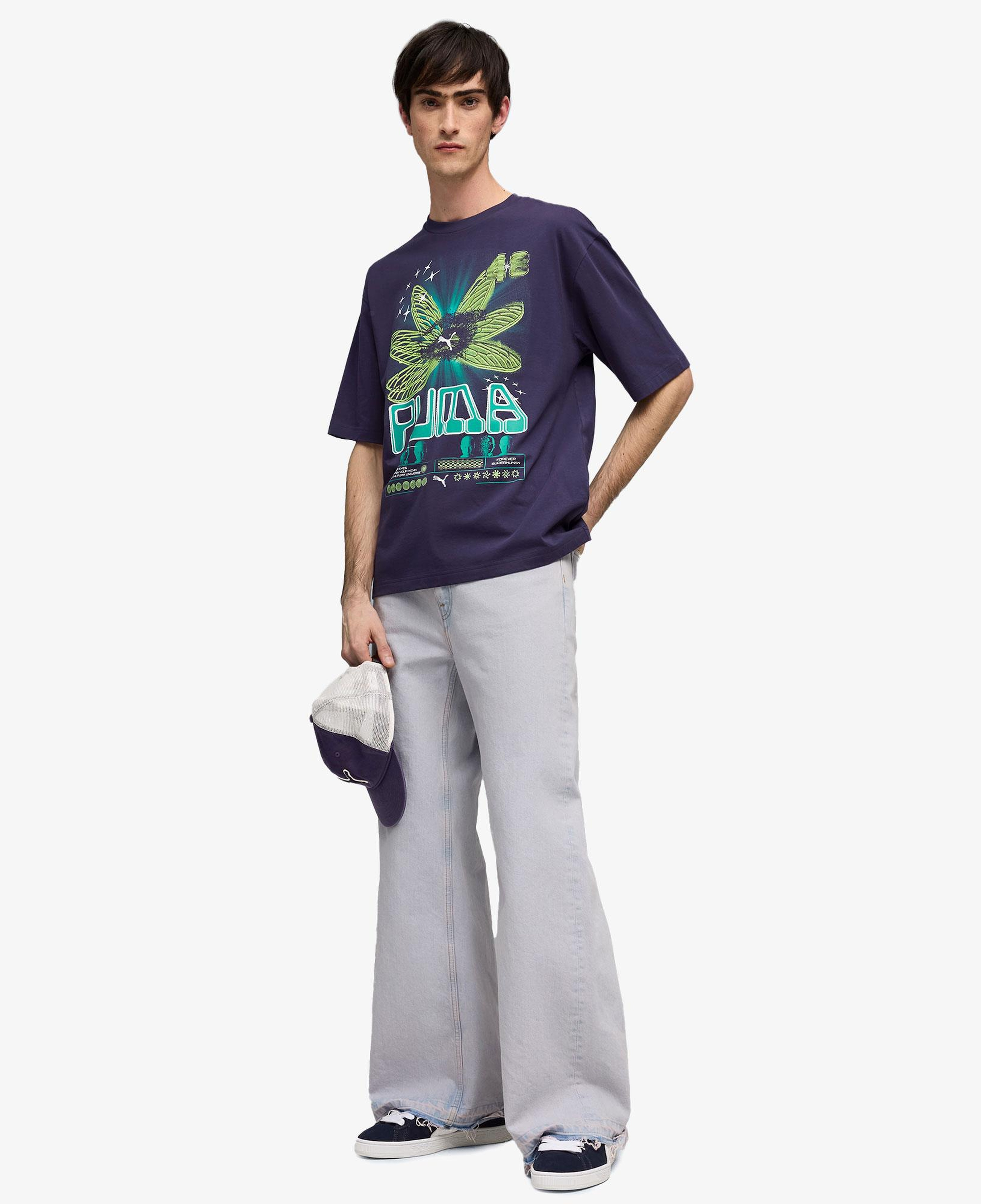 Puma Graphic  Erkek Mor T-Shirt
