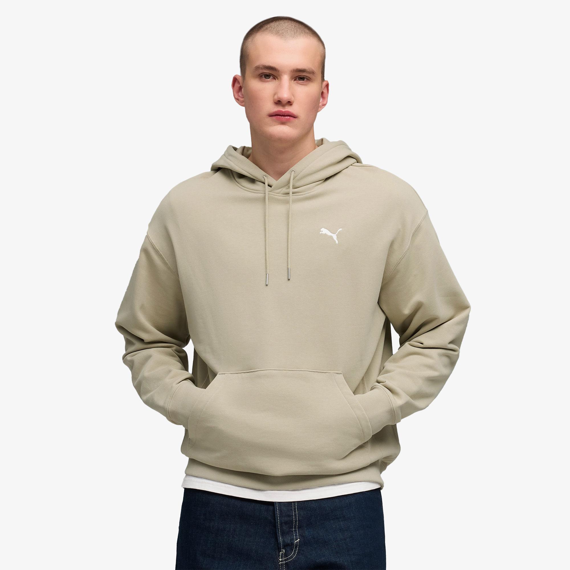 Puma Wardrobe Essentials Relaxed Erkek Gri Sweatshirt