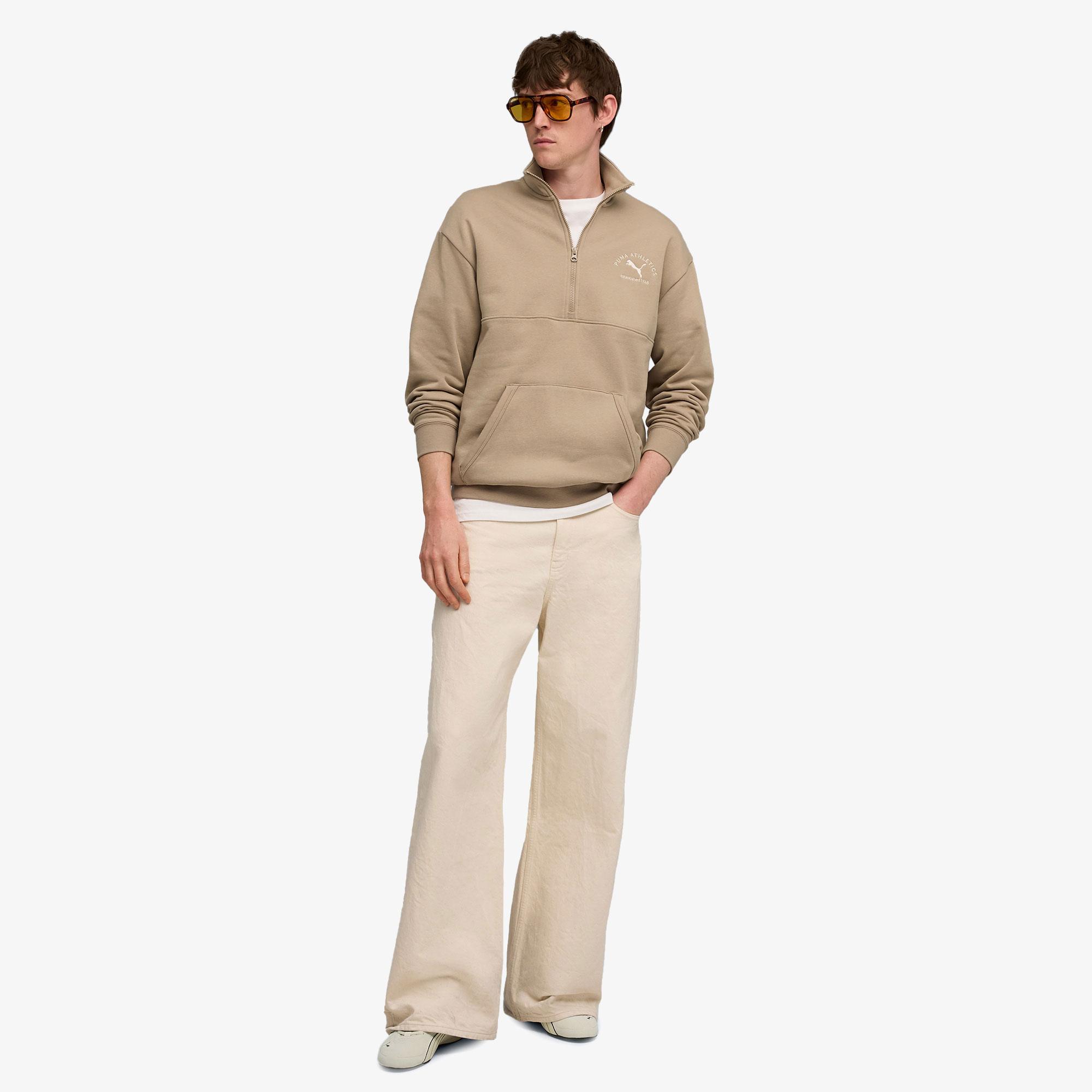 Puma Class Half Zip Erkek Kahverengi Sweatshirt