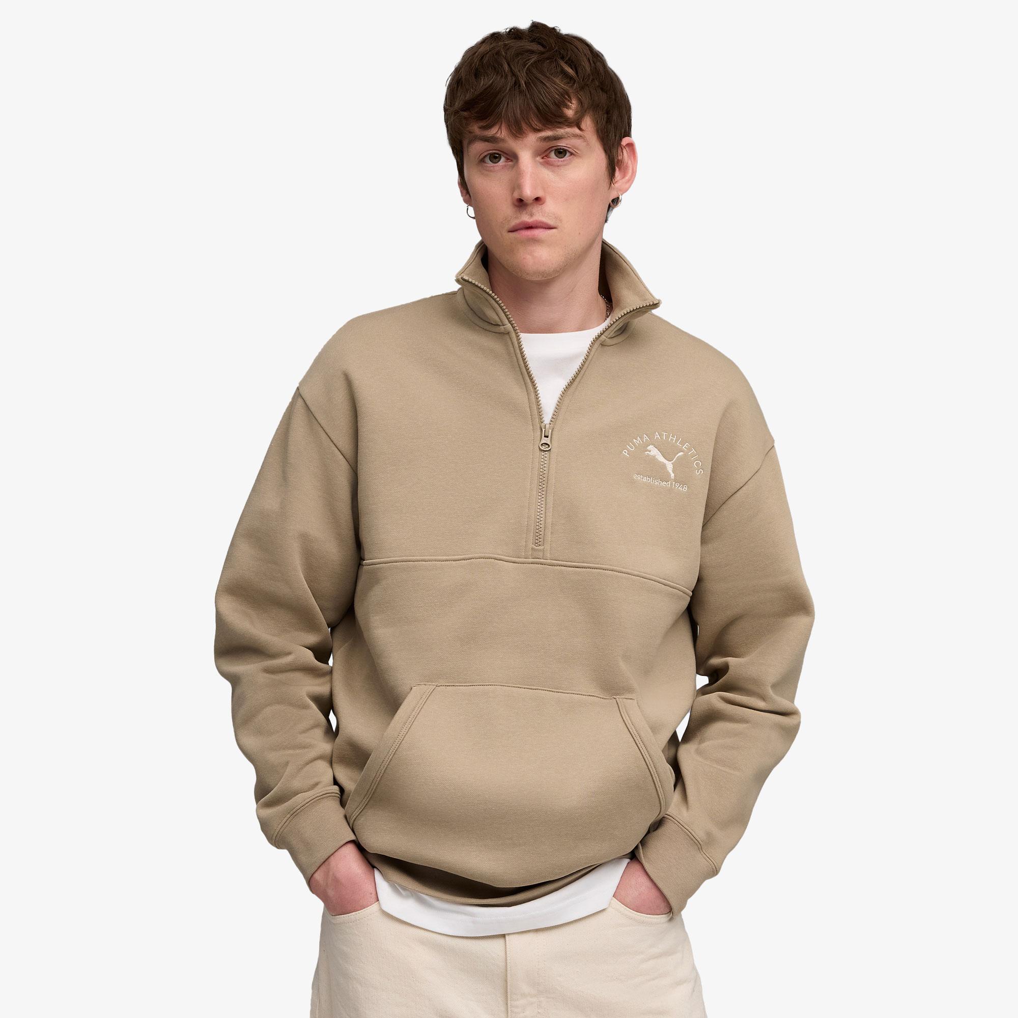 Puma Class Half Zip Erkek Kahverengi Sweatshirt