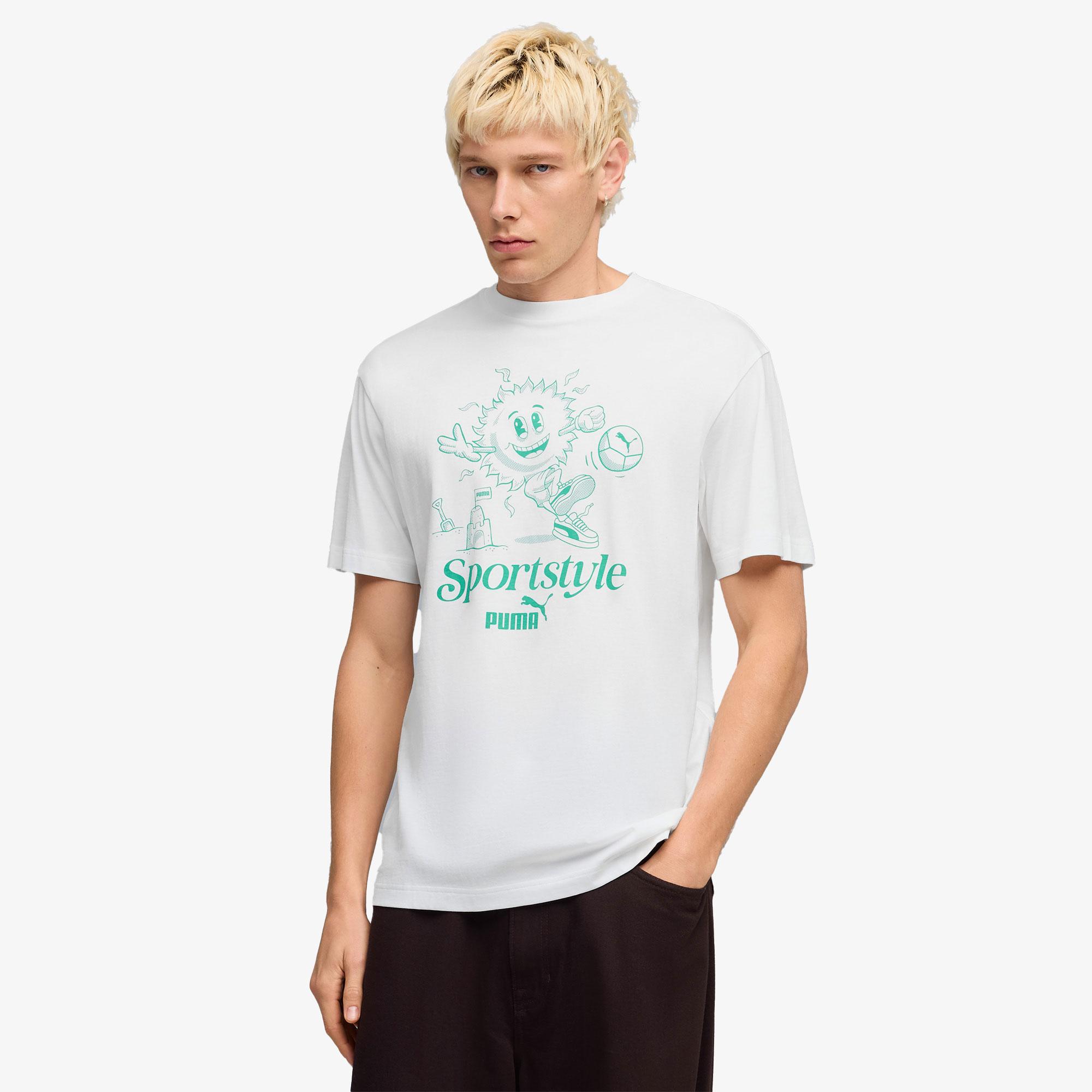 Puma Graphic  Erkek Beyaz T-Shirt