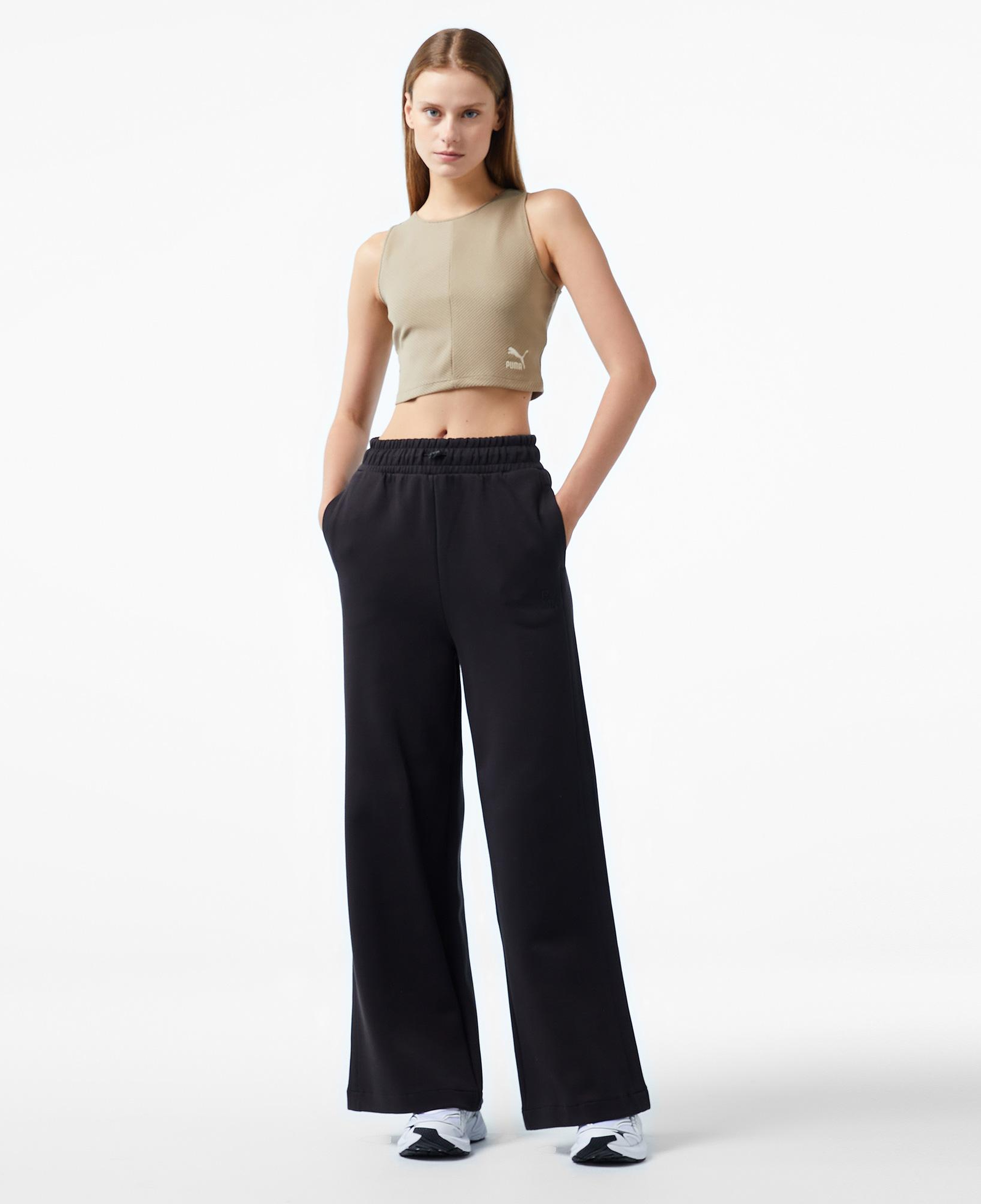 Puma Classıcs Ribbed Crop Top Kadın Haki T-Shirt