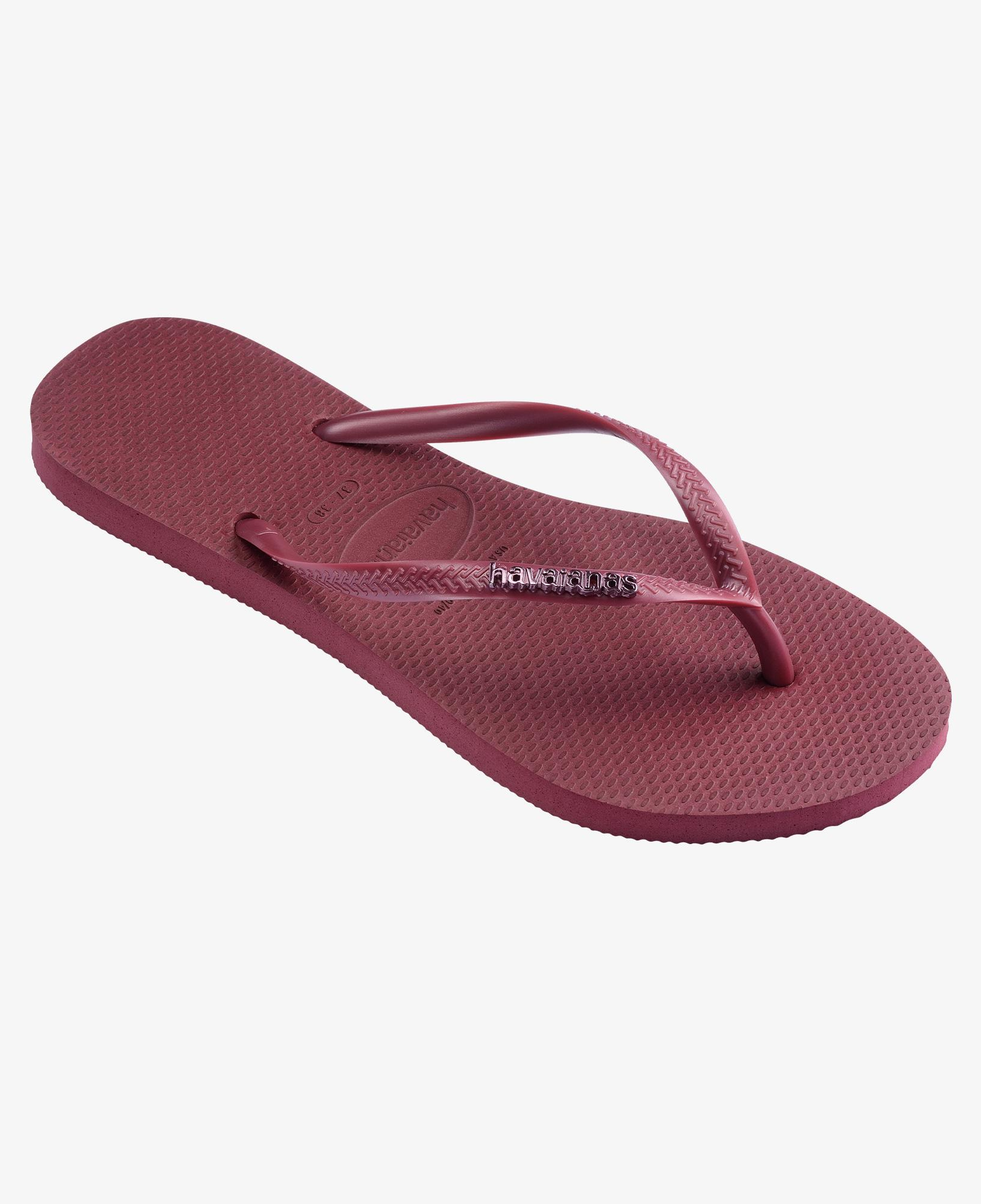 Havaianas Slim Logo Metallic Kadın Bordo Terlik