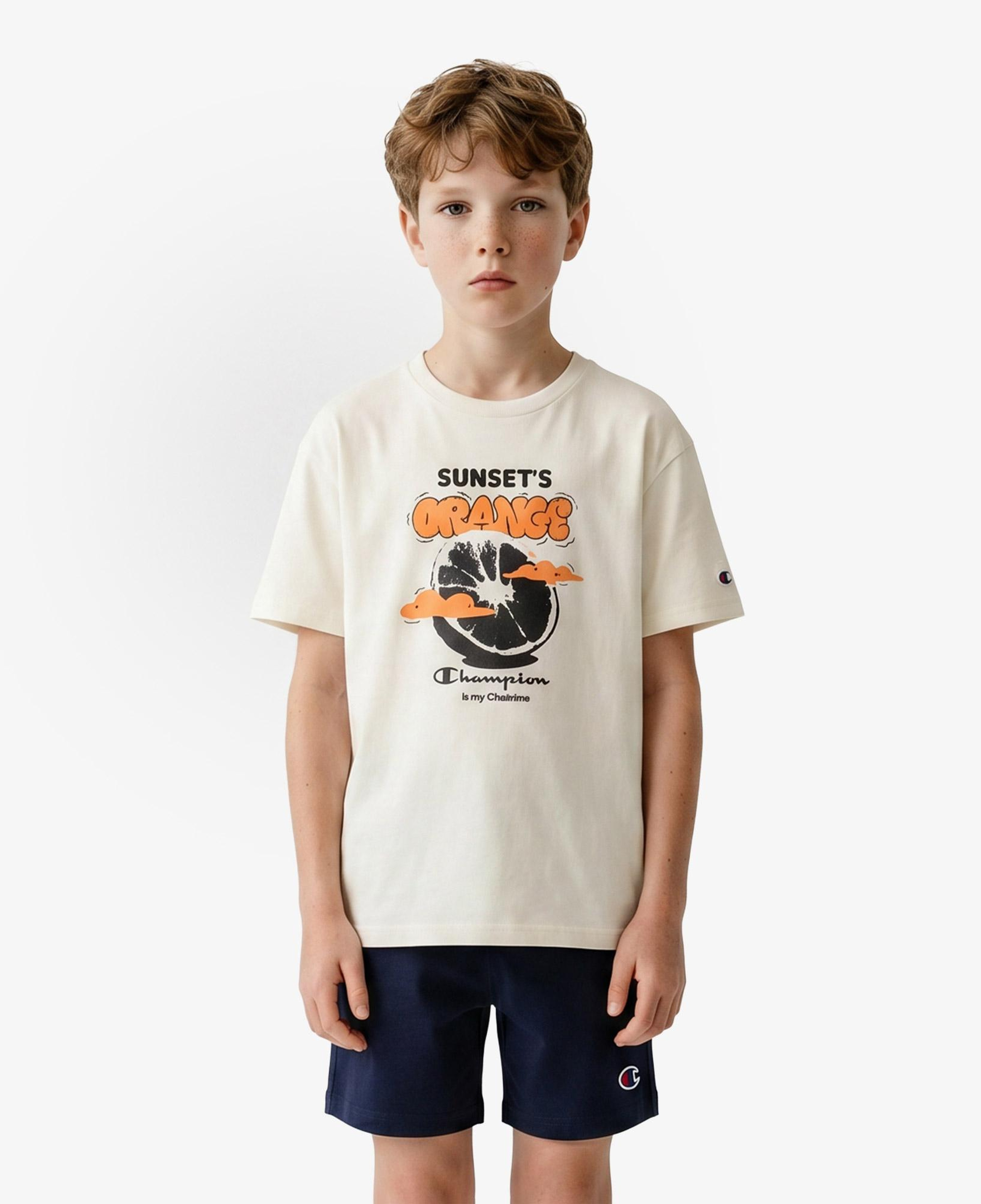 Champion Crewneck Çocuk Beyaz T-Shirt