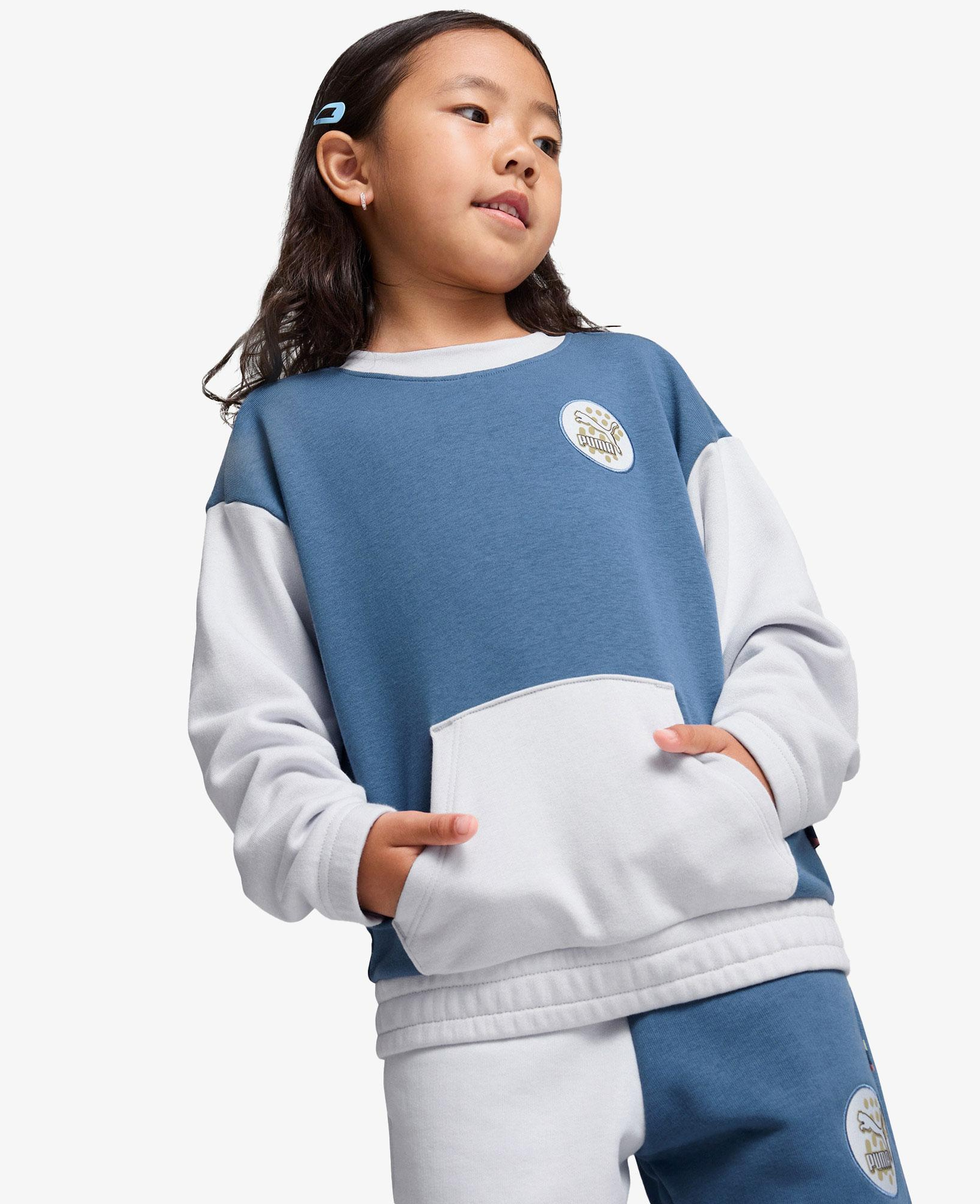 Puma Classıcs Fc Crew Çocuk Mavi Sweatshirt