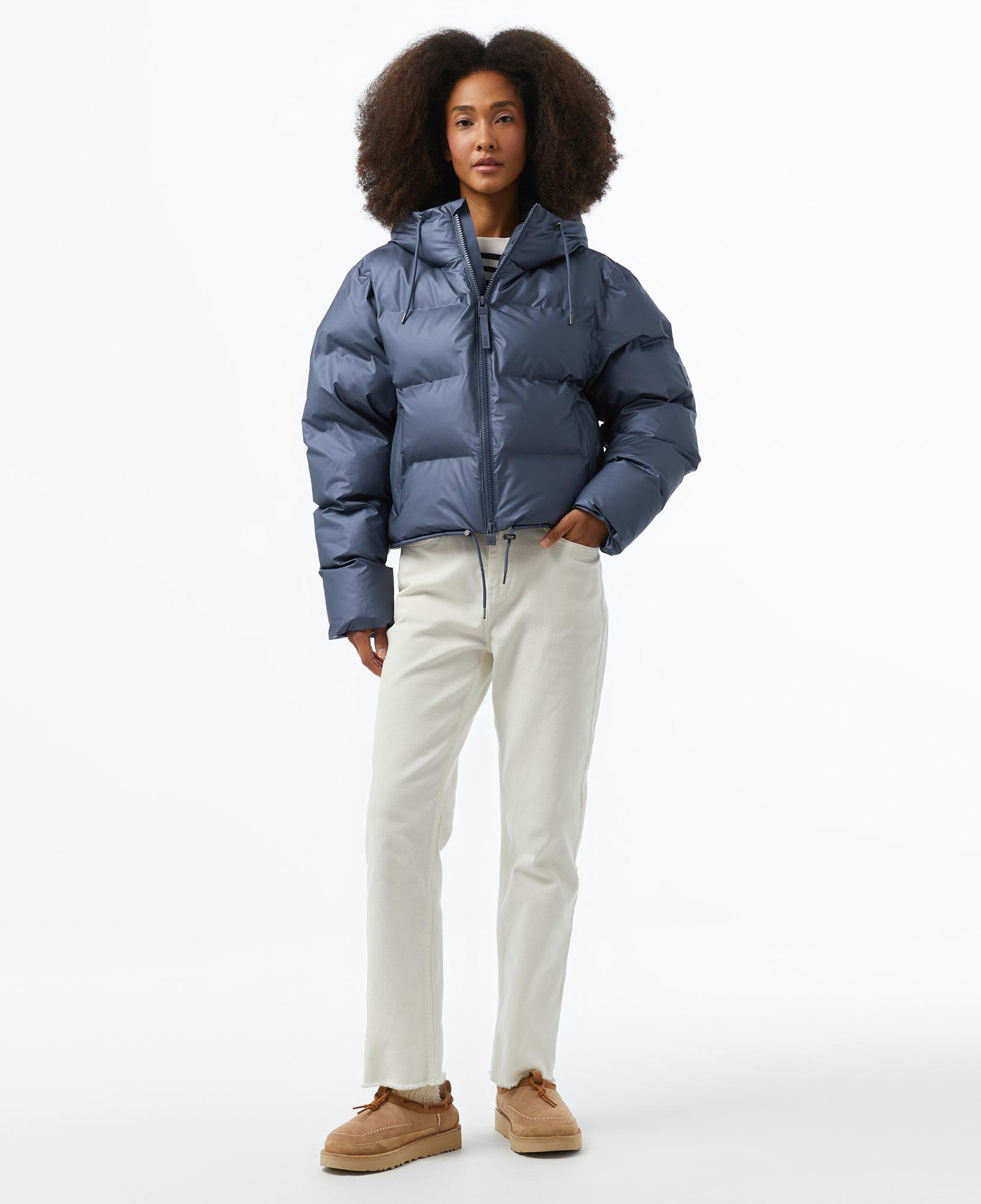 Rains Alta Short Puffer Kadın Lacivert Mont