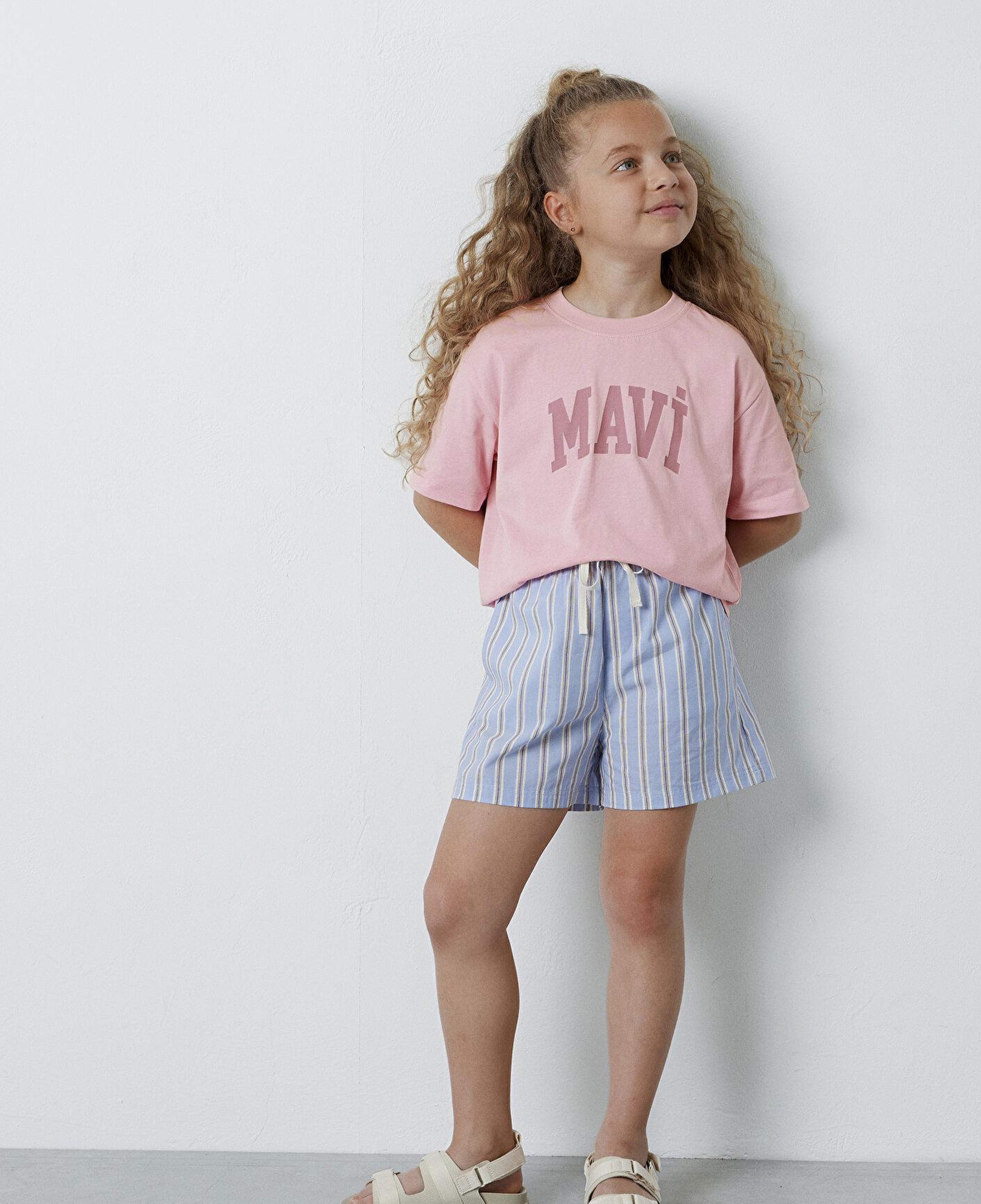 Mavi Mavi Logo Baskılı Pembe Tişört Loose Fit / Bol Rahat Kesim 7610479-71015