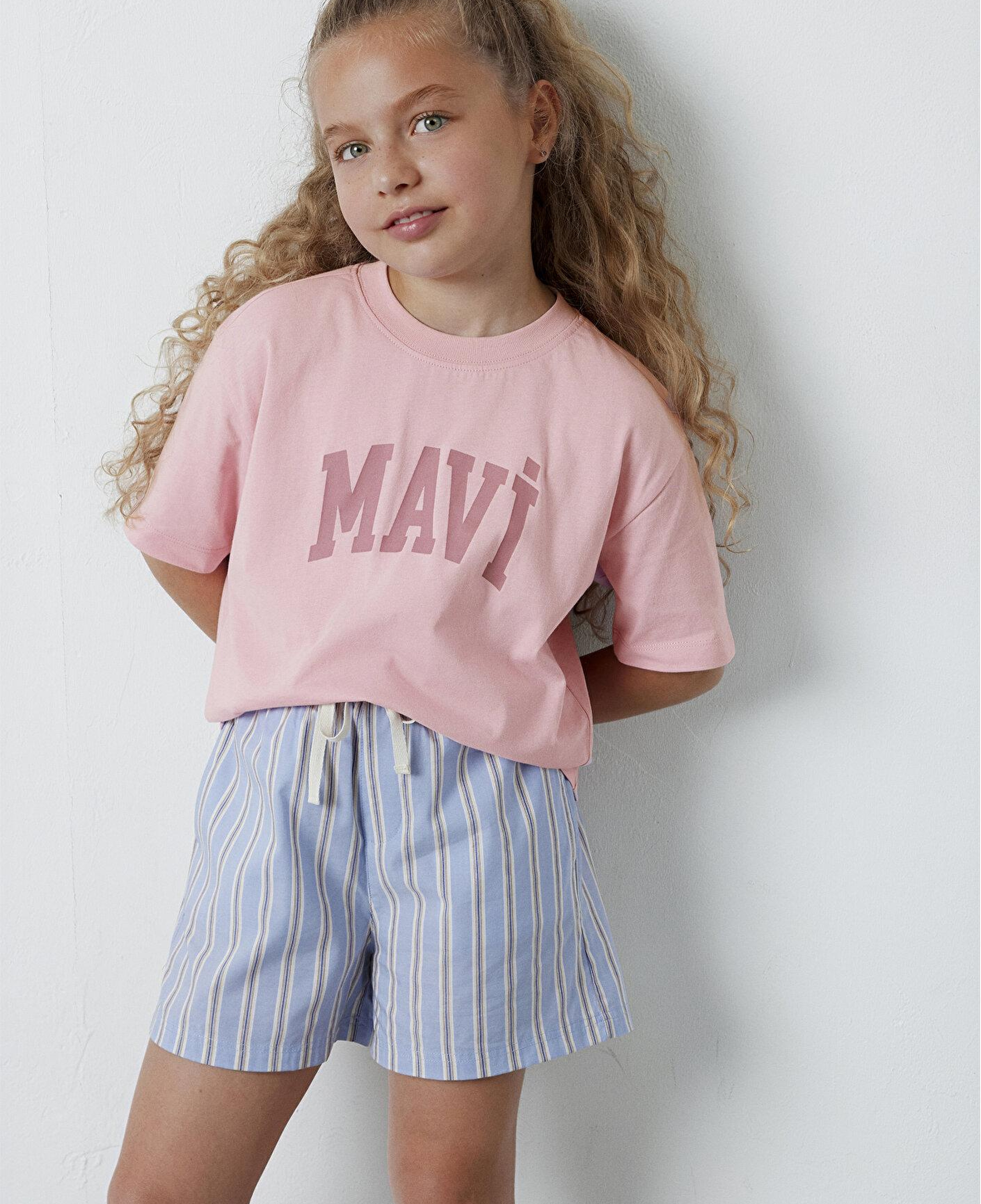 Mavi Mavi Logo Baskılı Pembe Tişört Loose Fit / Bol Rahat Kesim 7610479-71015