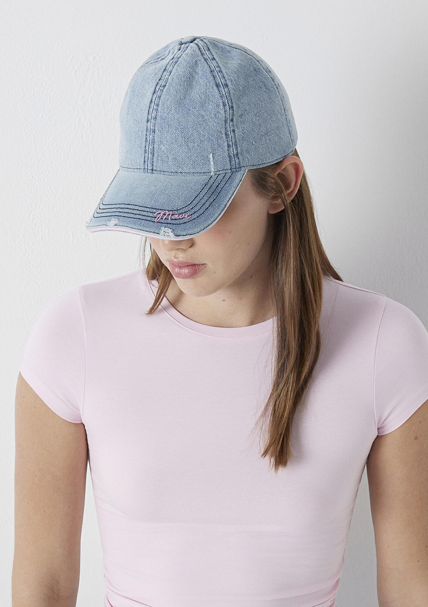 Mavi Mavi Nakışlı Denim Şapka 1914112-91503