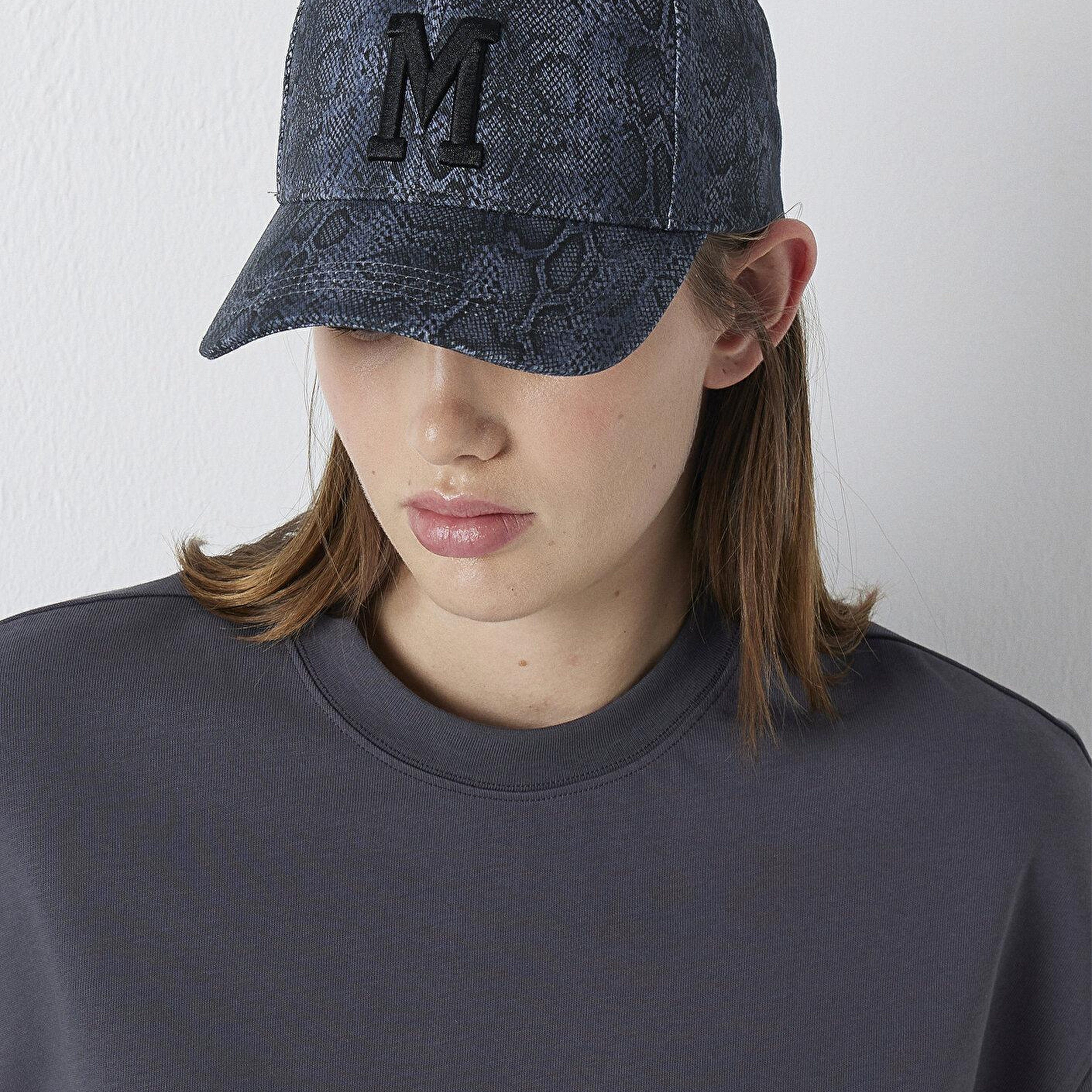 Mavi M Logo Nakışlı Desenli Şapka 1914183-70750