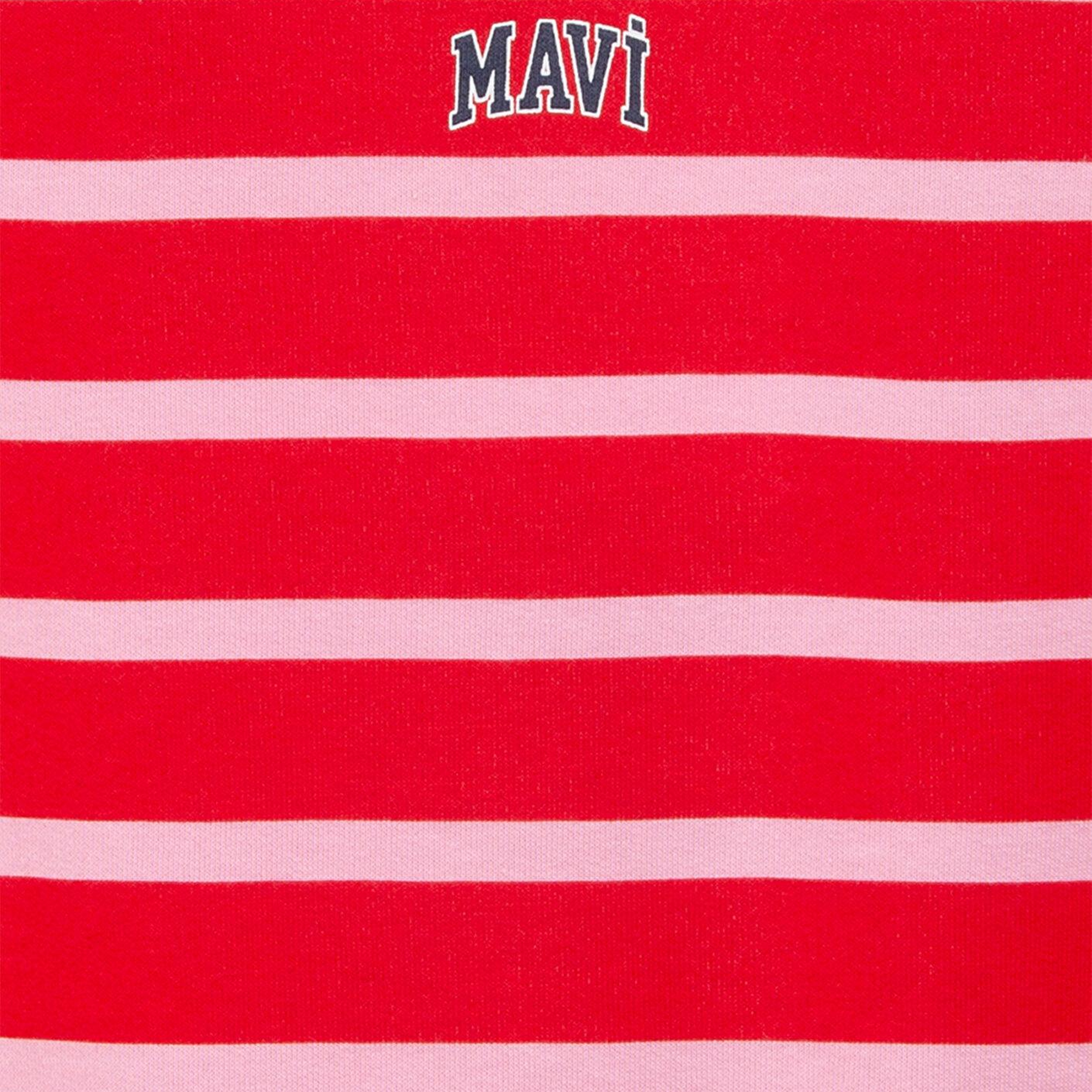 Mavi Mavi Logo Baskılı Kırmızı Çizgili Sweatshirt 7S10038-88044