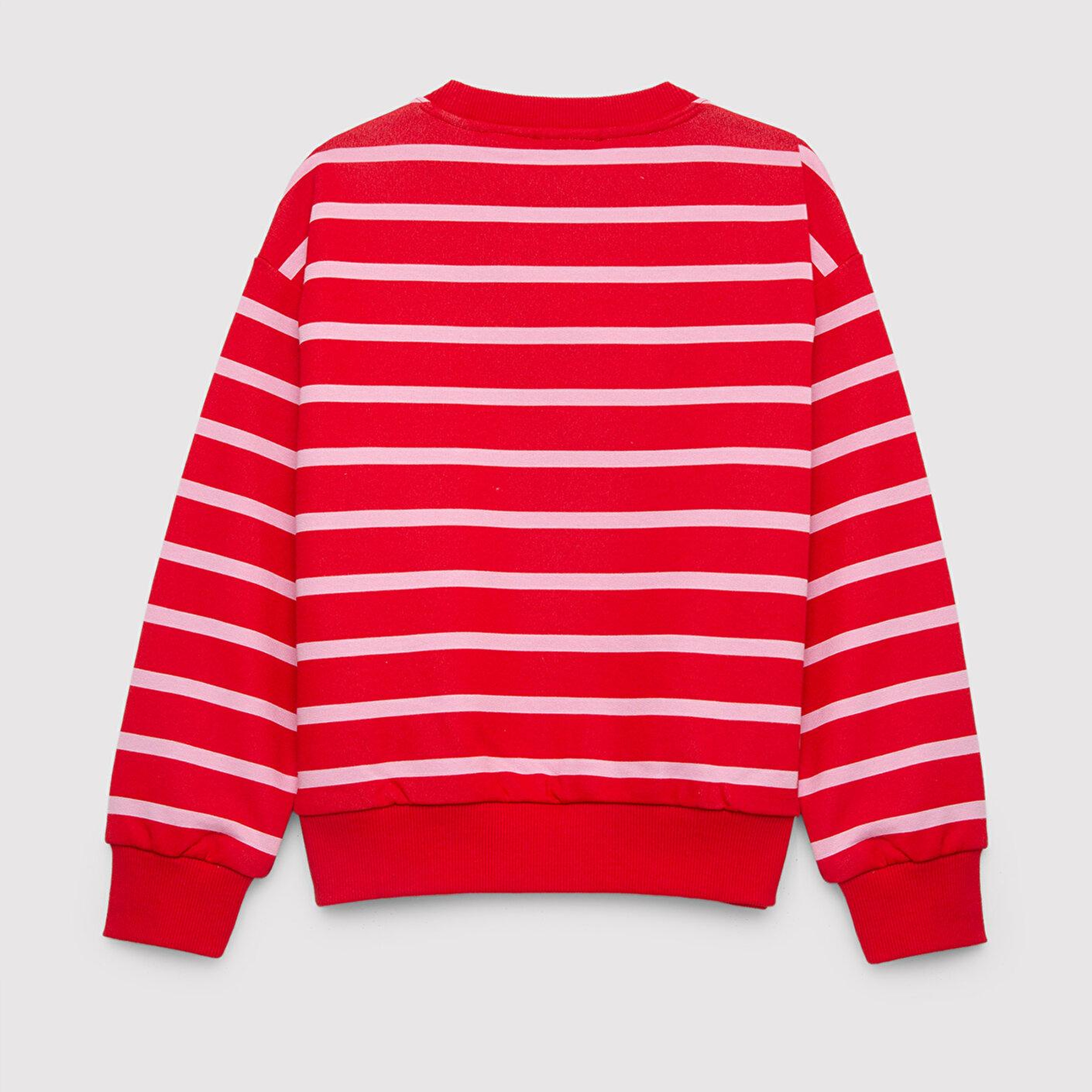 Mavi Mavi Logo Baskılı Kırmızı Çizgili Sweatshirt 7S10038-88044