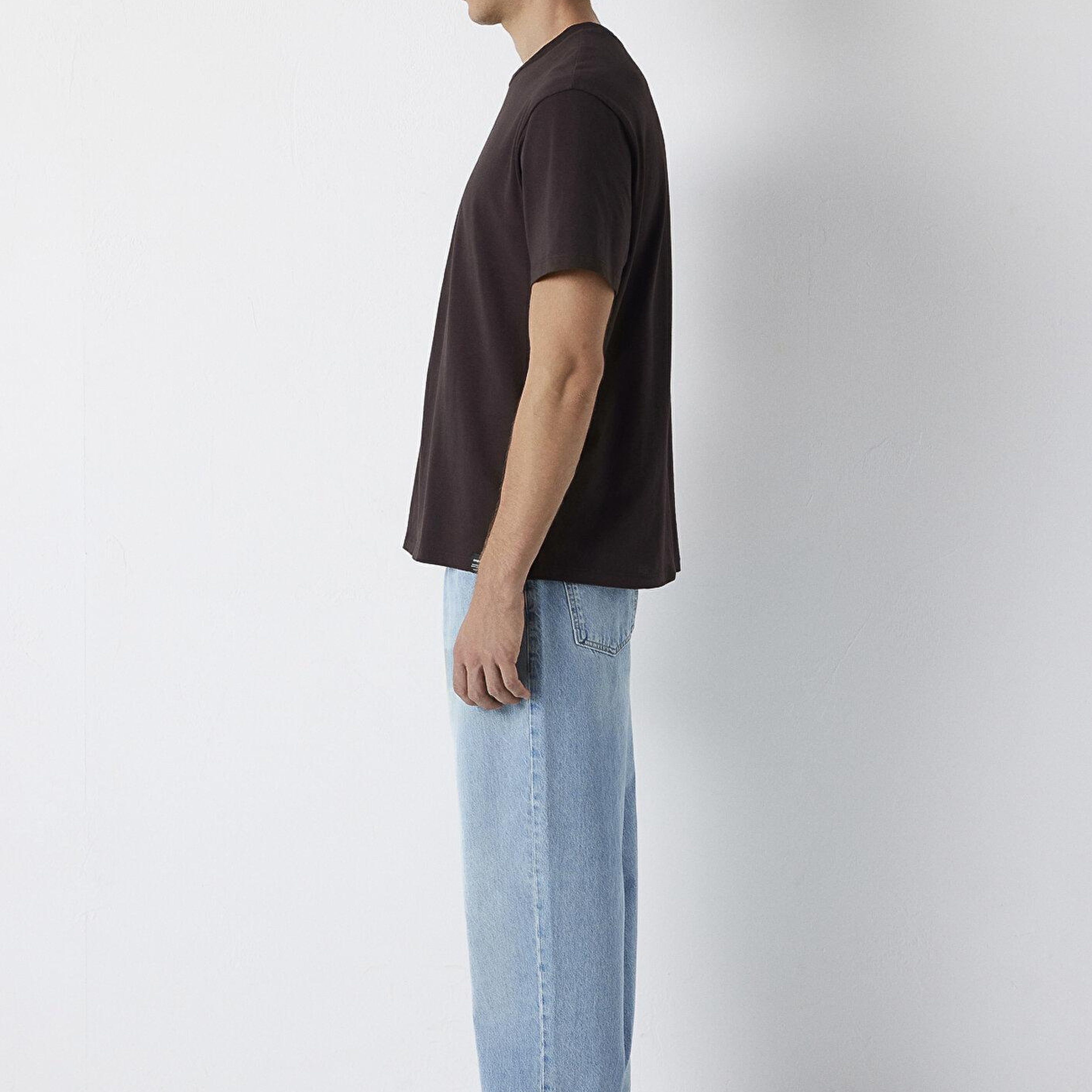 Mavi Kahverengi Basic Tişört Loose Fit / Bol Rahat Kesim 0611824-70240