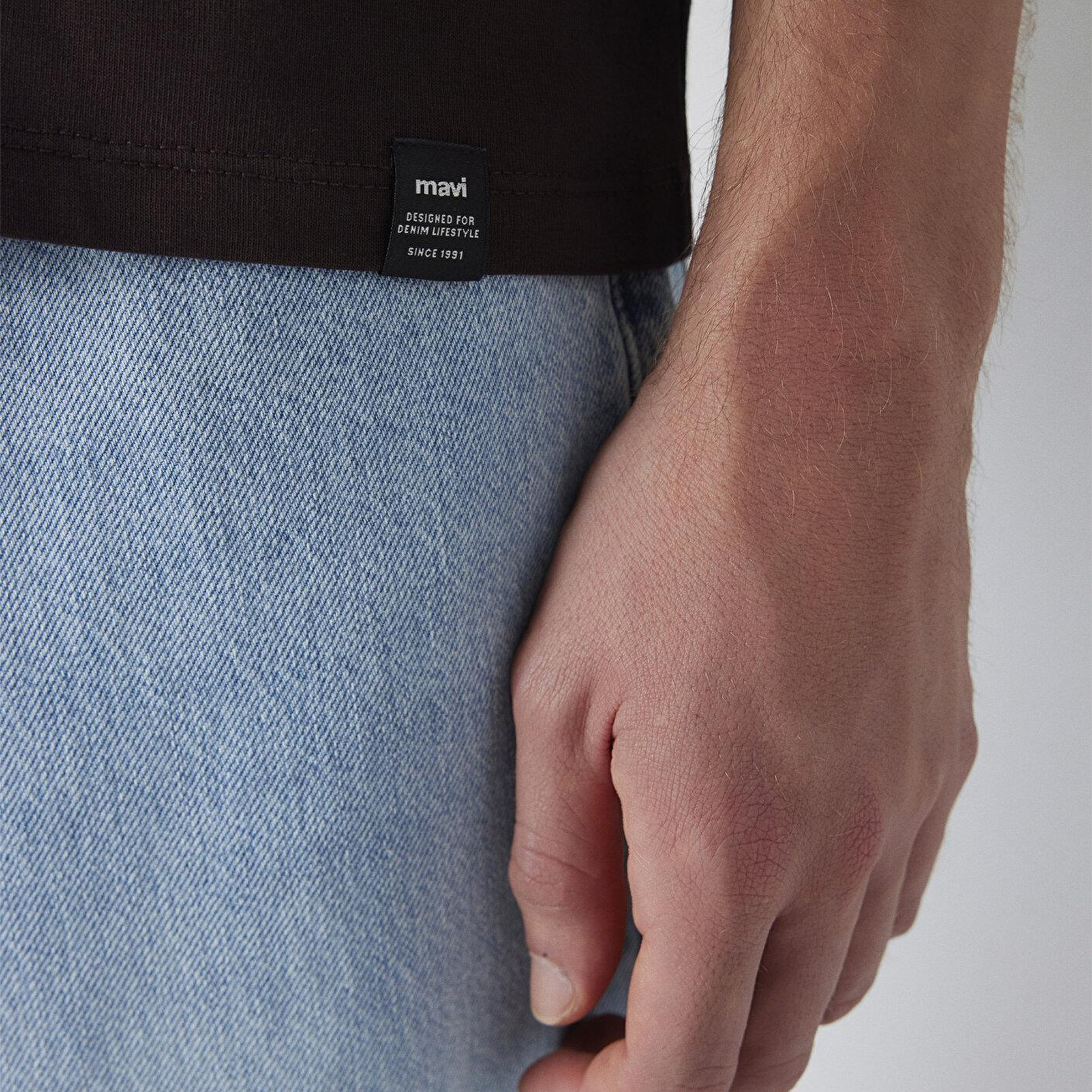 Mavi Kahverengi Basic Tişört Loose Fit / Bol Rahat Kesim 0611824-70240