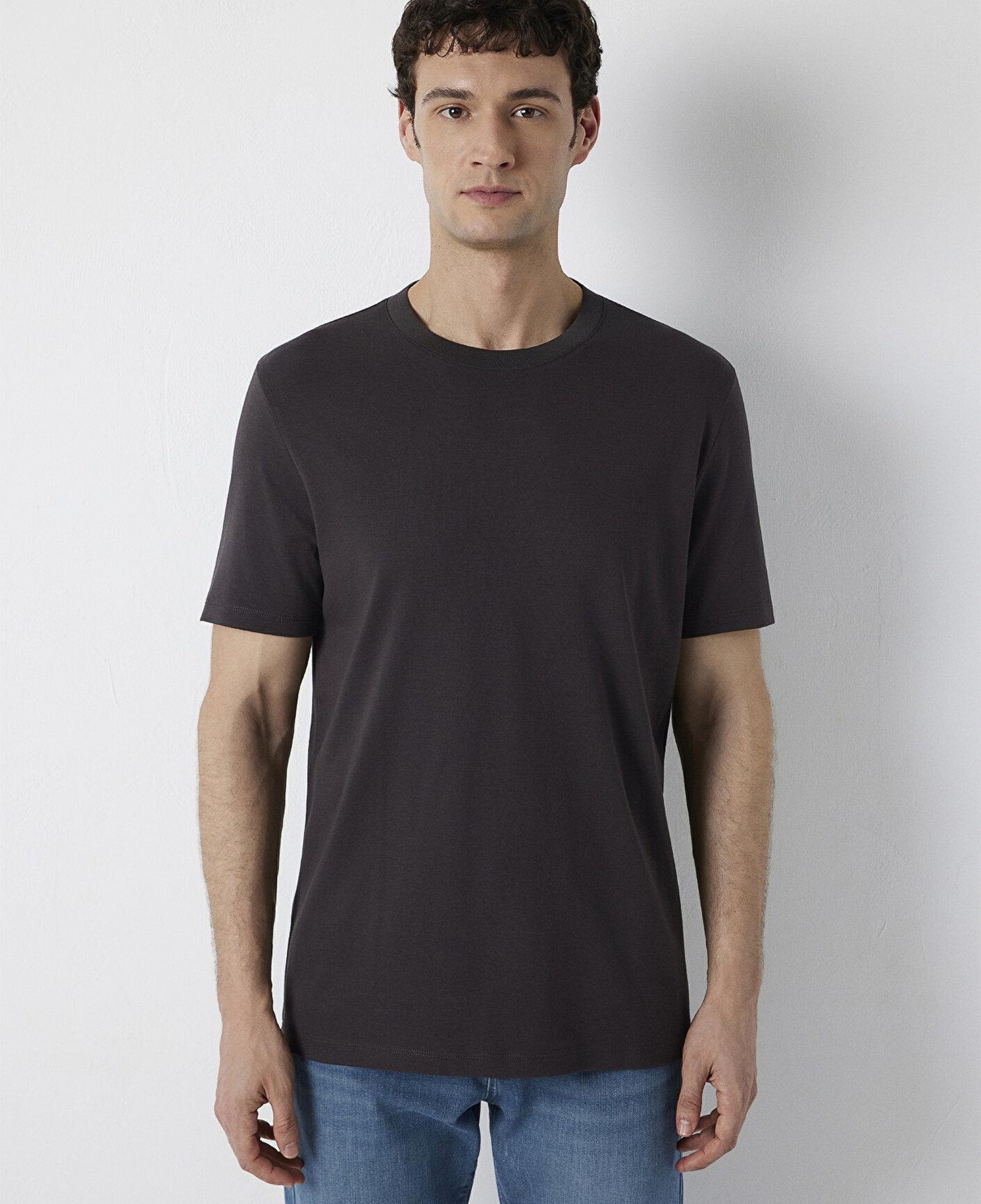Mavi Kahverengi Basic Tişört Regular Fit / Normal Kesim 0613525-70219