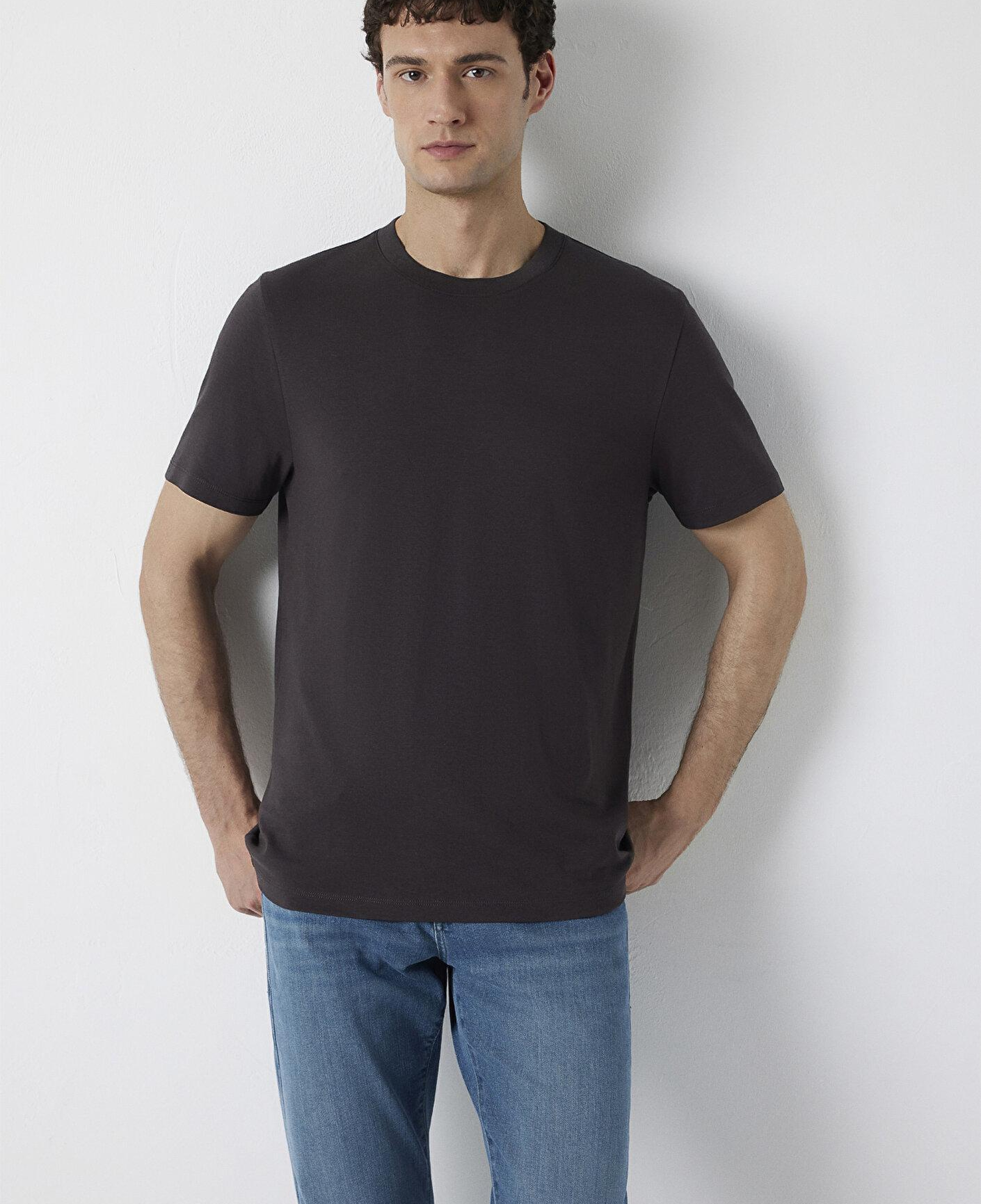 Mavi Kahverengi Basic Tişört Regular Fit / Normal Kesim 0613525-70219