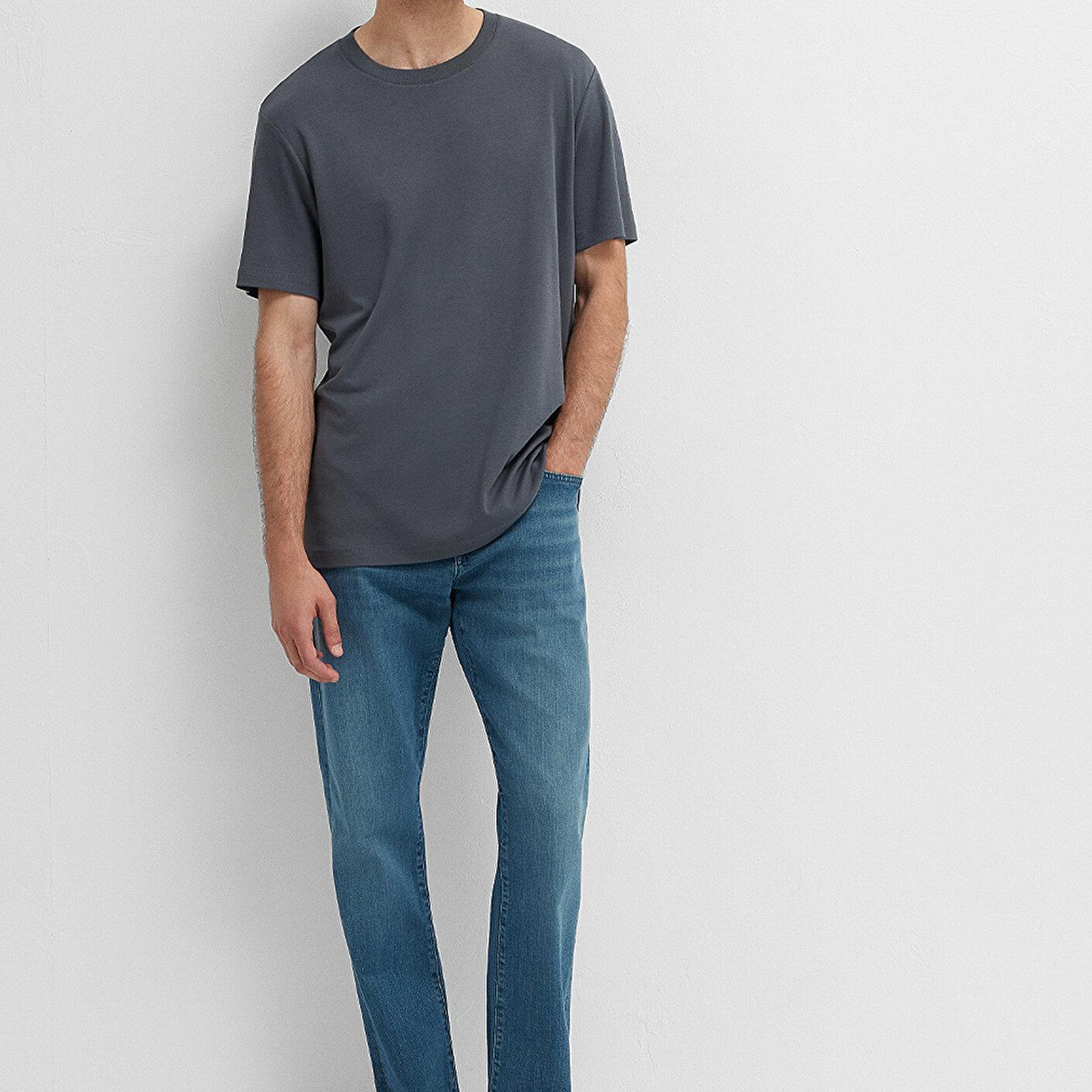Mavi Gri Basic Tişört Regular Fit / Normal Kesim 0613525-85309