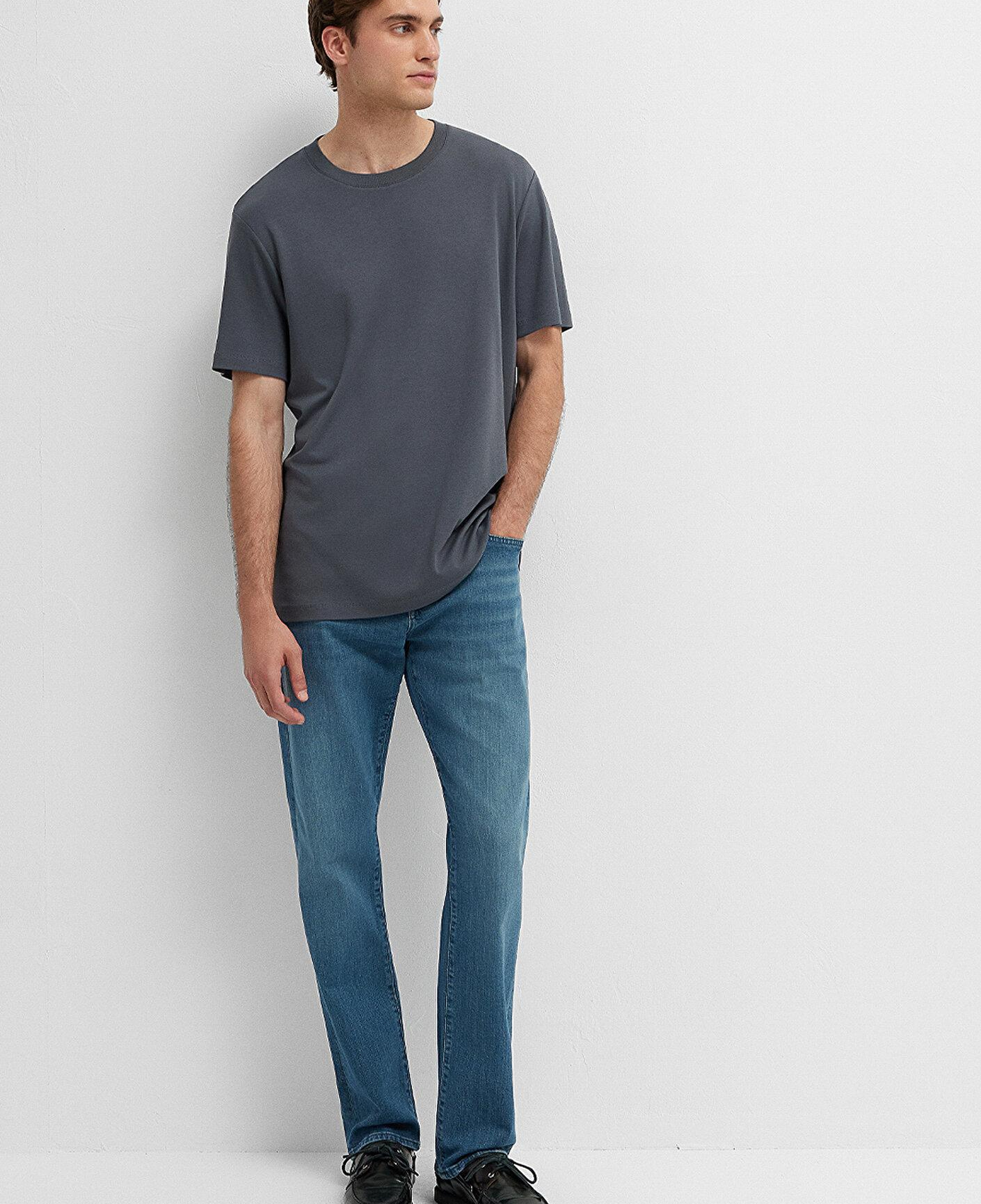 Mavi Gri Basic Tişört Regular Fit / Normal Kesim 0613525-85309