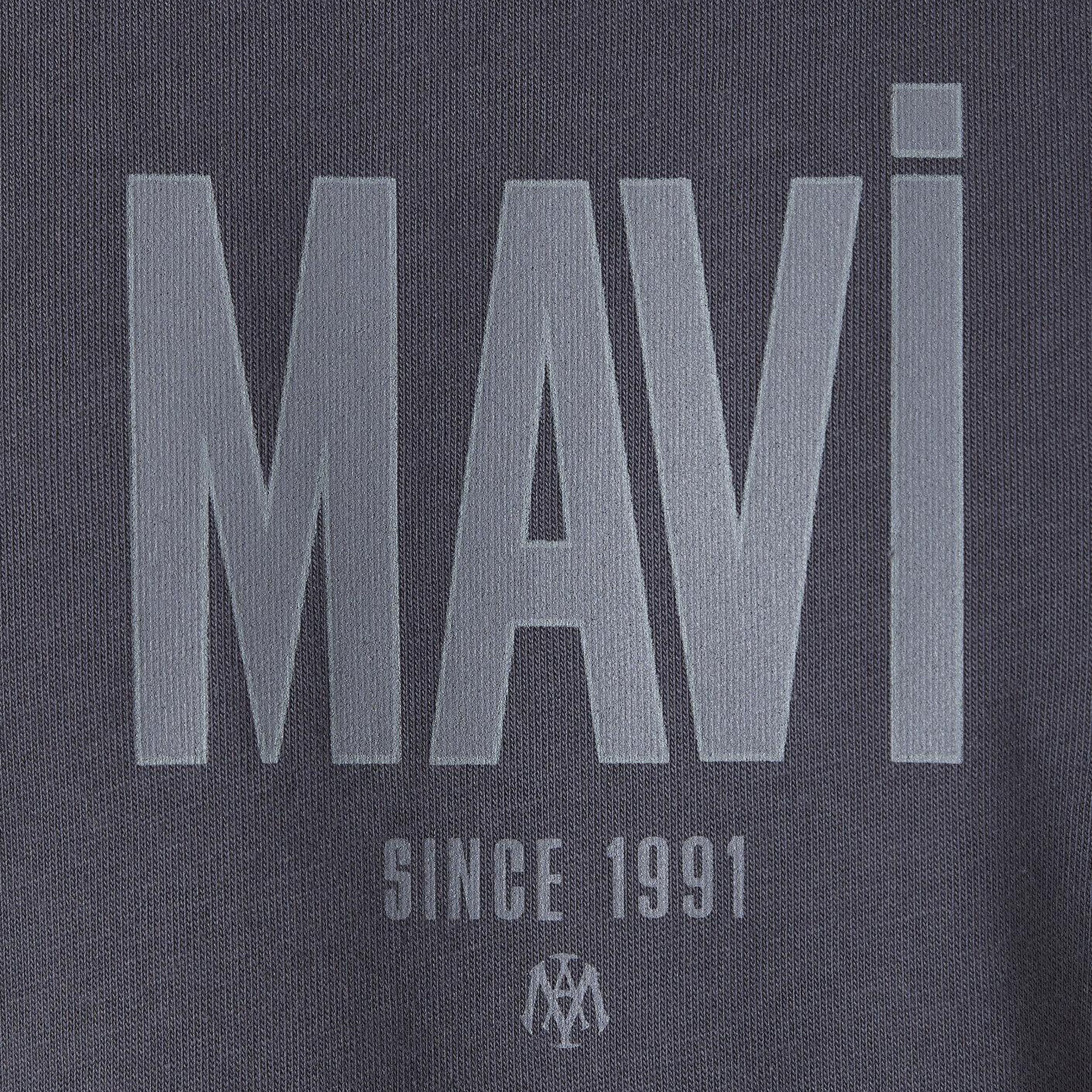 Mavi Mavi Logo Baskılı Gri Tişört Loose Fit / Bol Rahat Kesim 0613570-85540