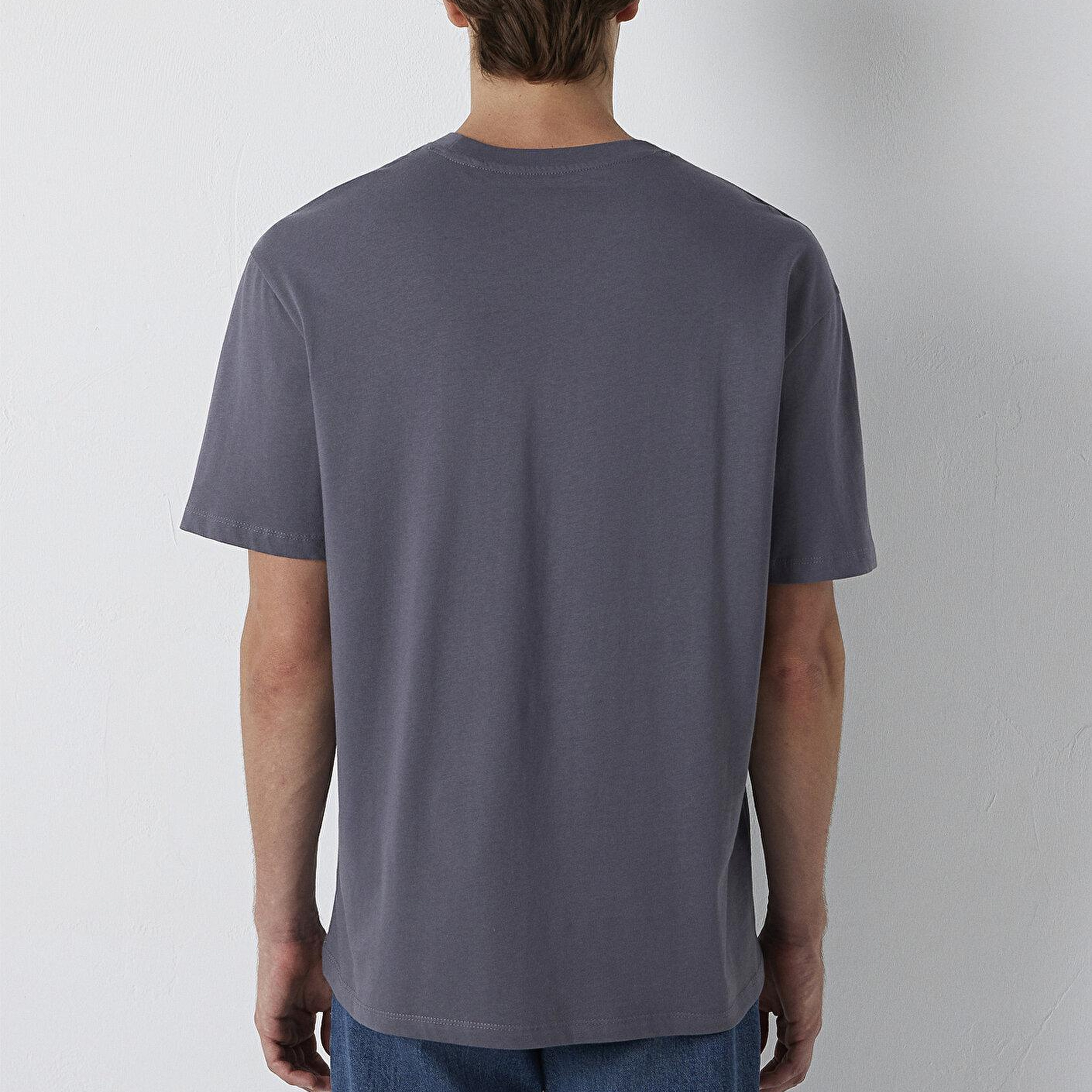 Mavi Mavi Logo Baskılı Gri Tişört Loose Fit / Bol Rahat Kesim 0613570-85540