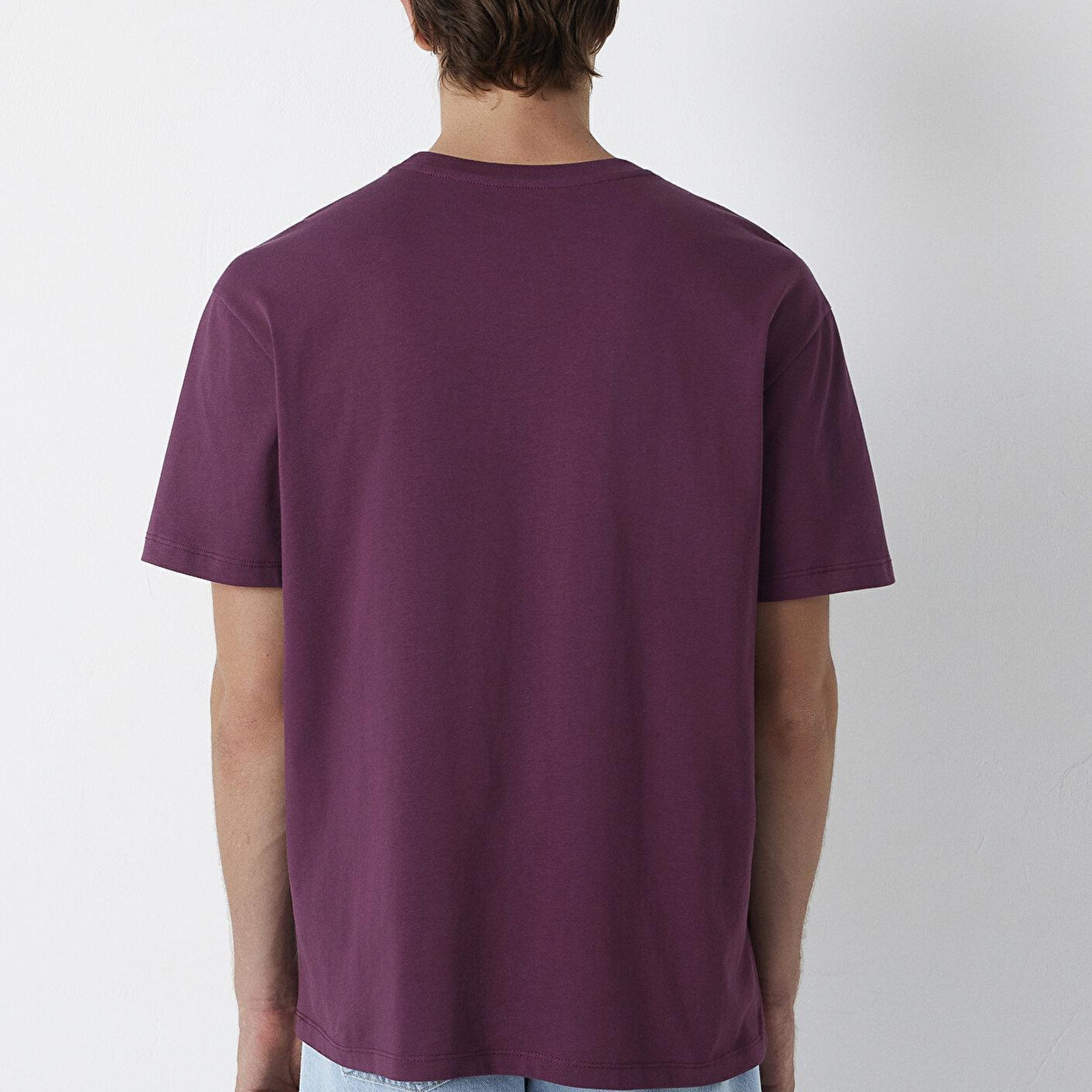 Mavi Mavi Logo Baskılı Mor Tişört Loose Fit / Bol Rahat Kesim 0613570-70665