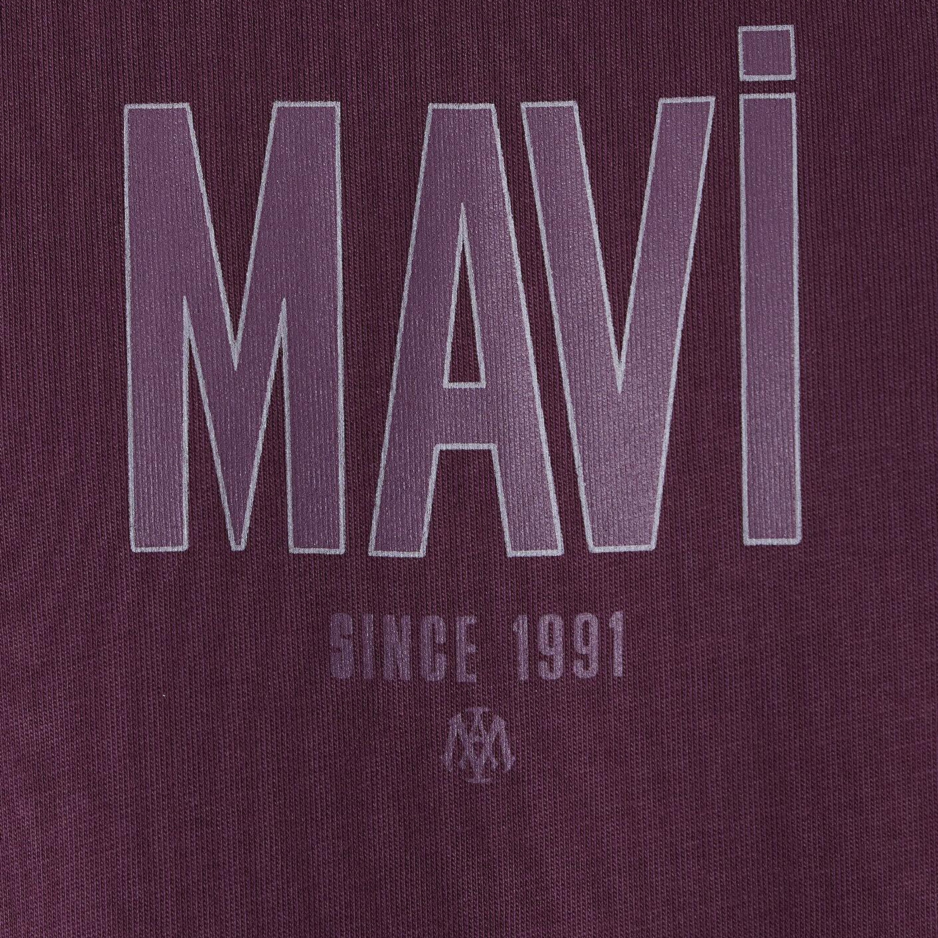 Mavi Mavi Logo Baskılı Mor Tişört Loose Fit / Bol Rahat Kesim 0613570-70665