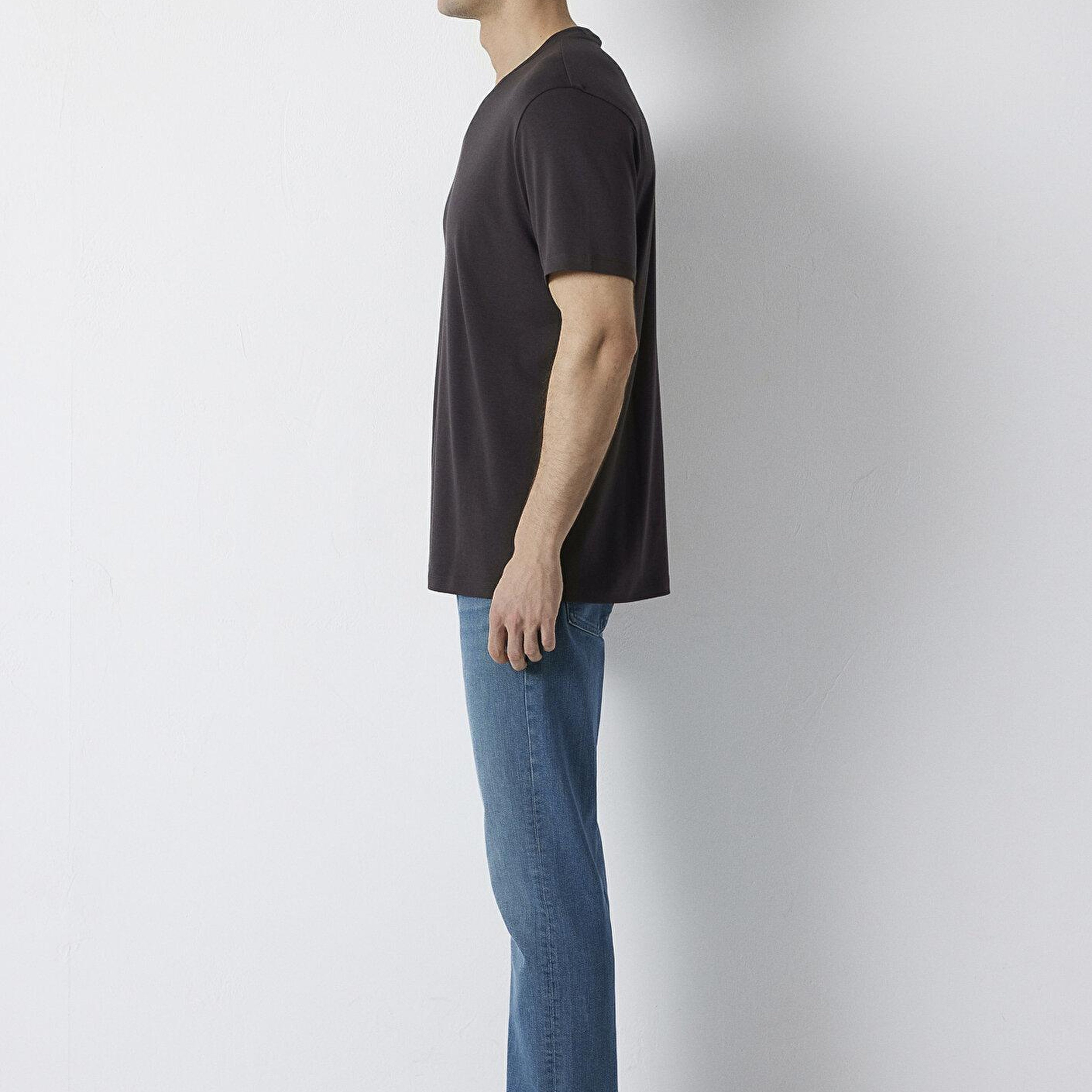 Mavi Kahverengi Basic Tişört Regular Fit / Normal Kesim 0613525-70219