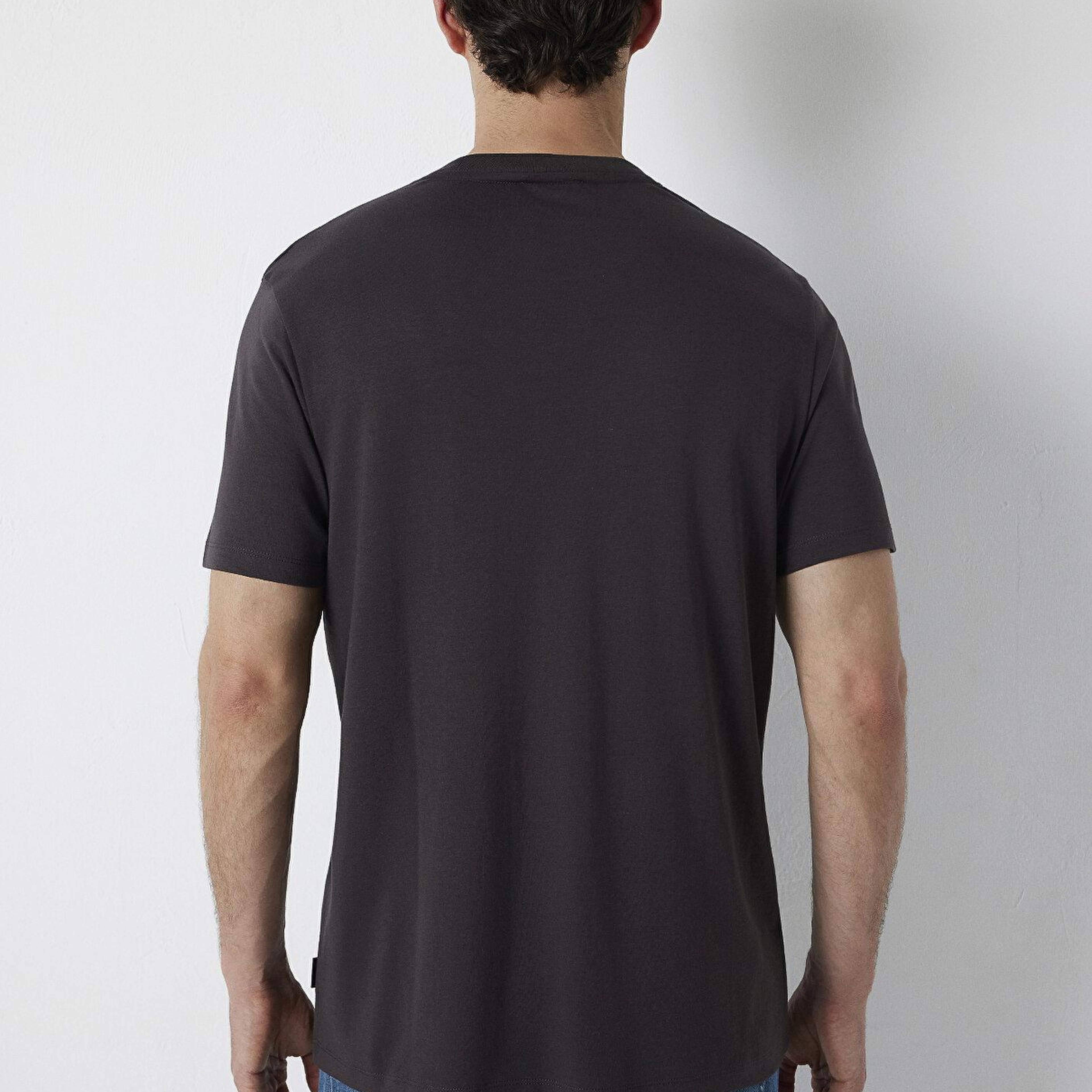 Mavi Kahverengi Basic Tişört Regular Fit / Normal Kesim 0613525-70219