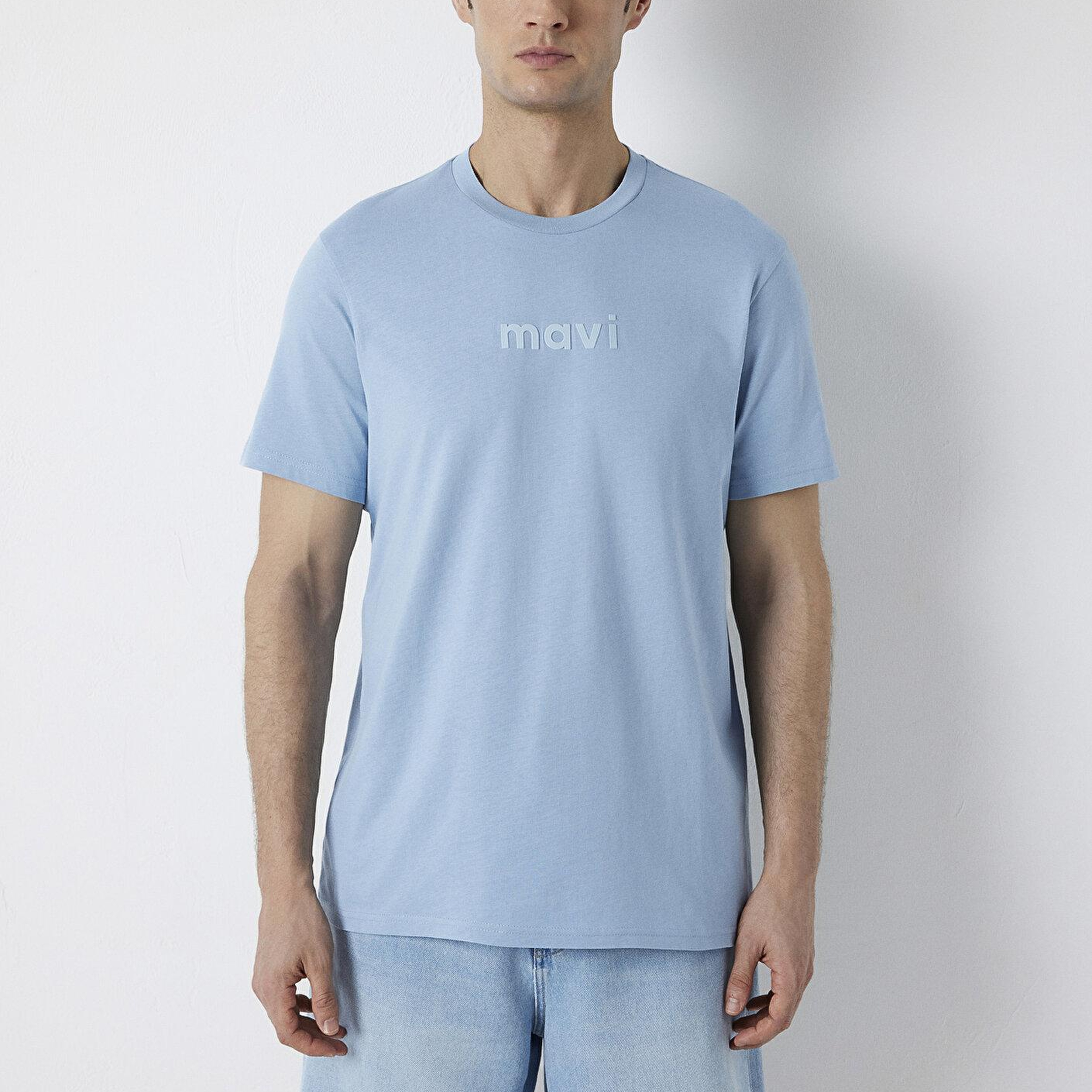 Mavi Mavi Logo Baskılı Mavi Tişört Regular Fit / Normal Kesim 0612732-70731