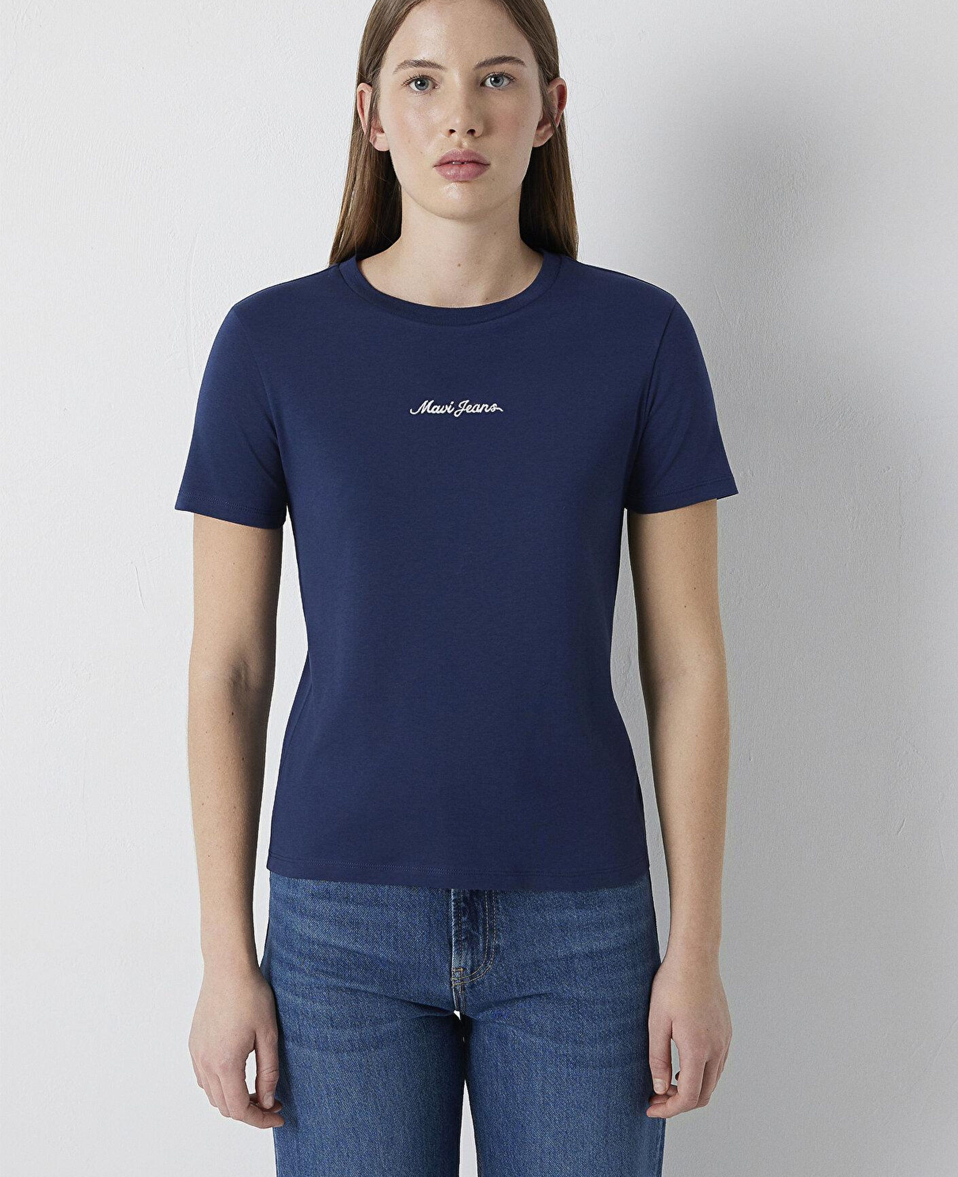 Mavi Mavi Logo Baskılı Lacivert Tişört Slim Fit / Dar Kesim 1614201-70497