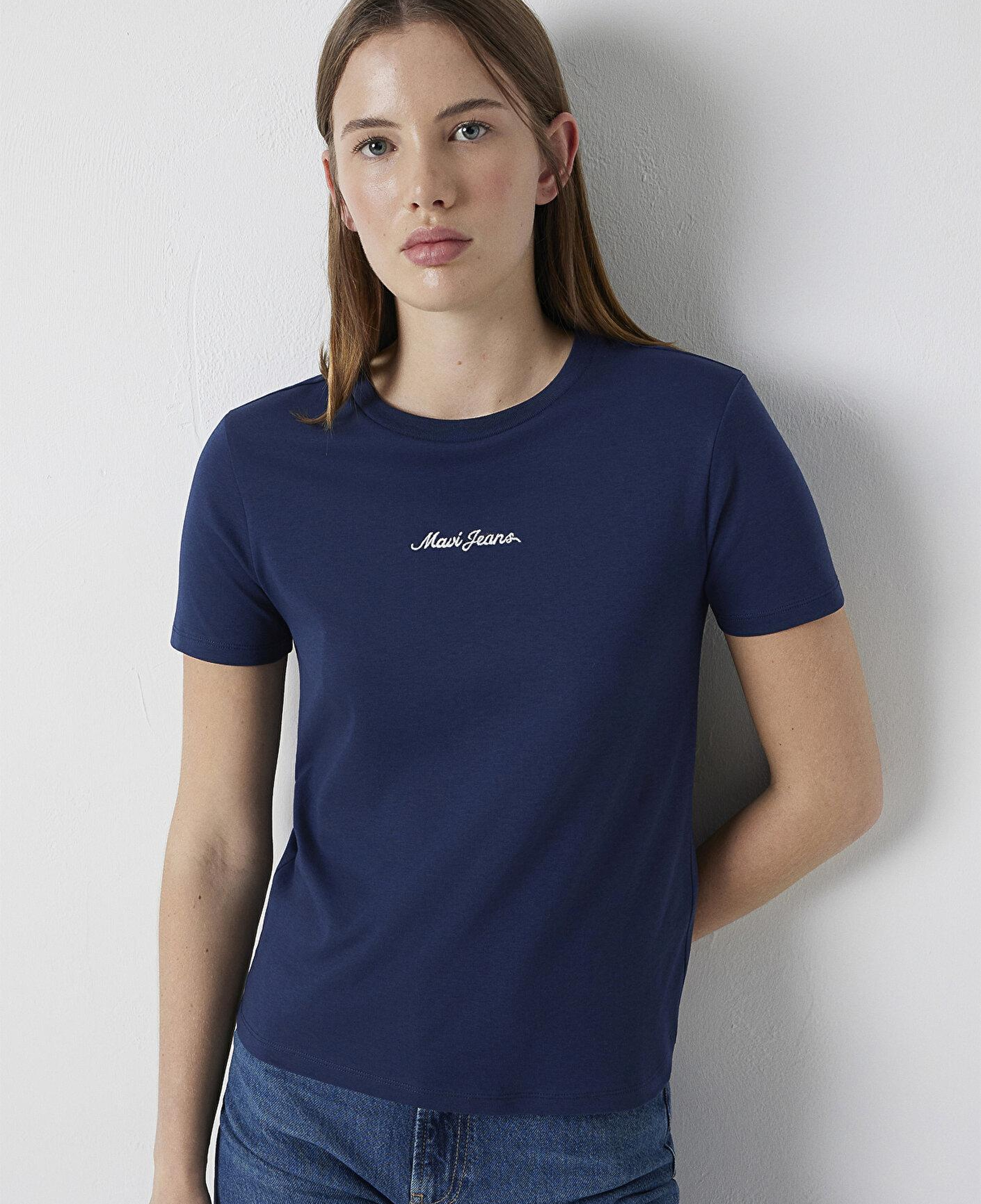 Mavi Mavi Logo Baskılı Lacivert Tişört Slim Fit / Dar Kesim 1614201-70497