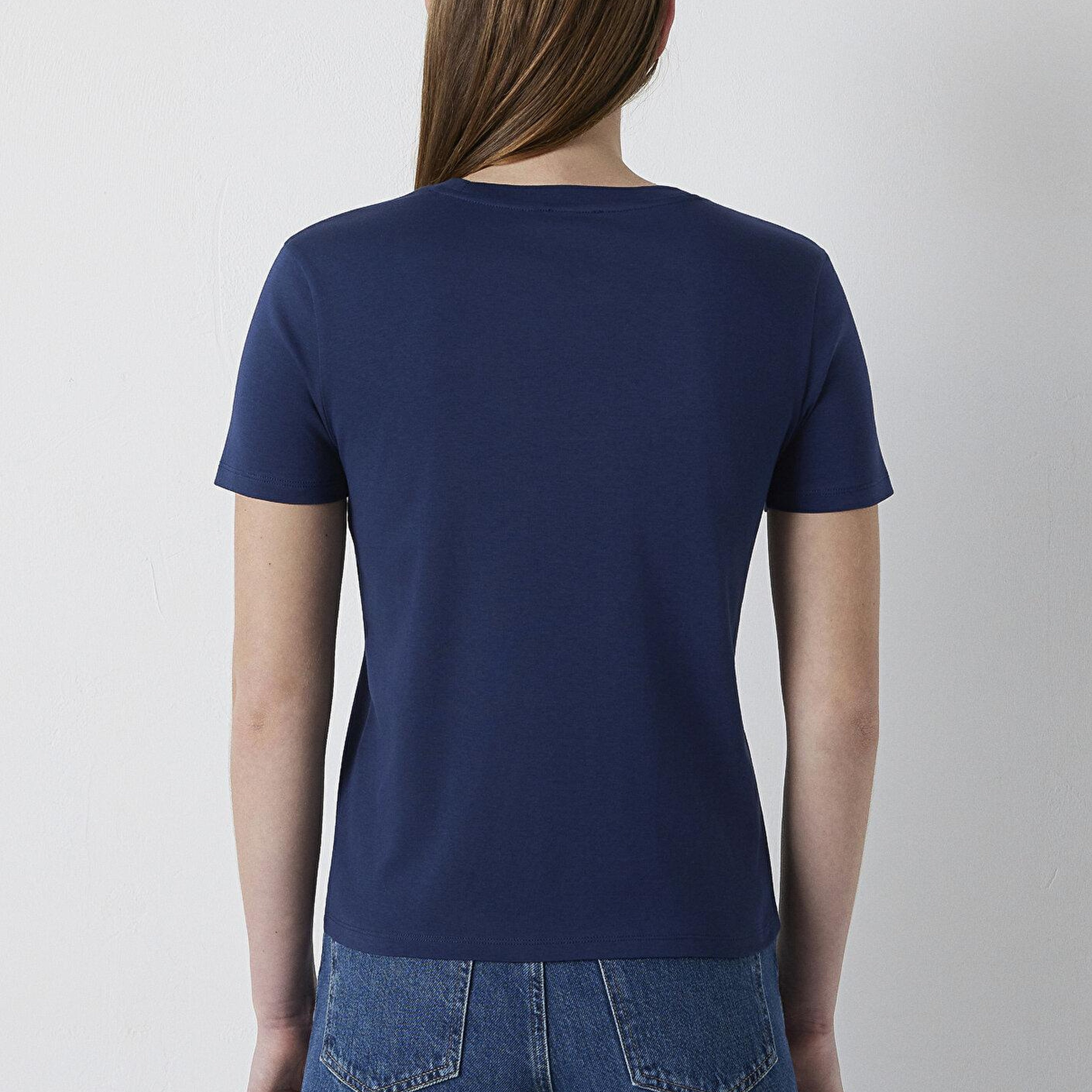 Mavi Mavi Logo Baskılı Lacivert Tişört Slim Fit / Dar Kesim 1614201-70497