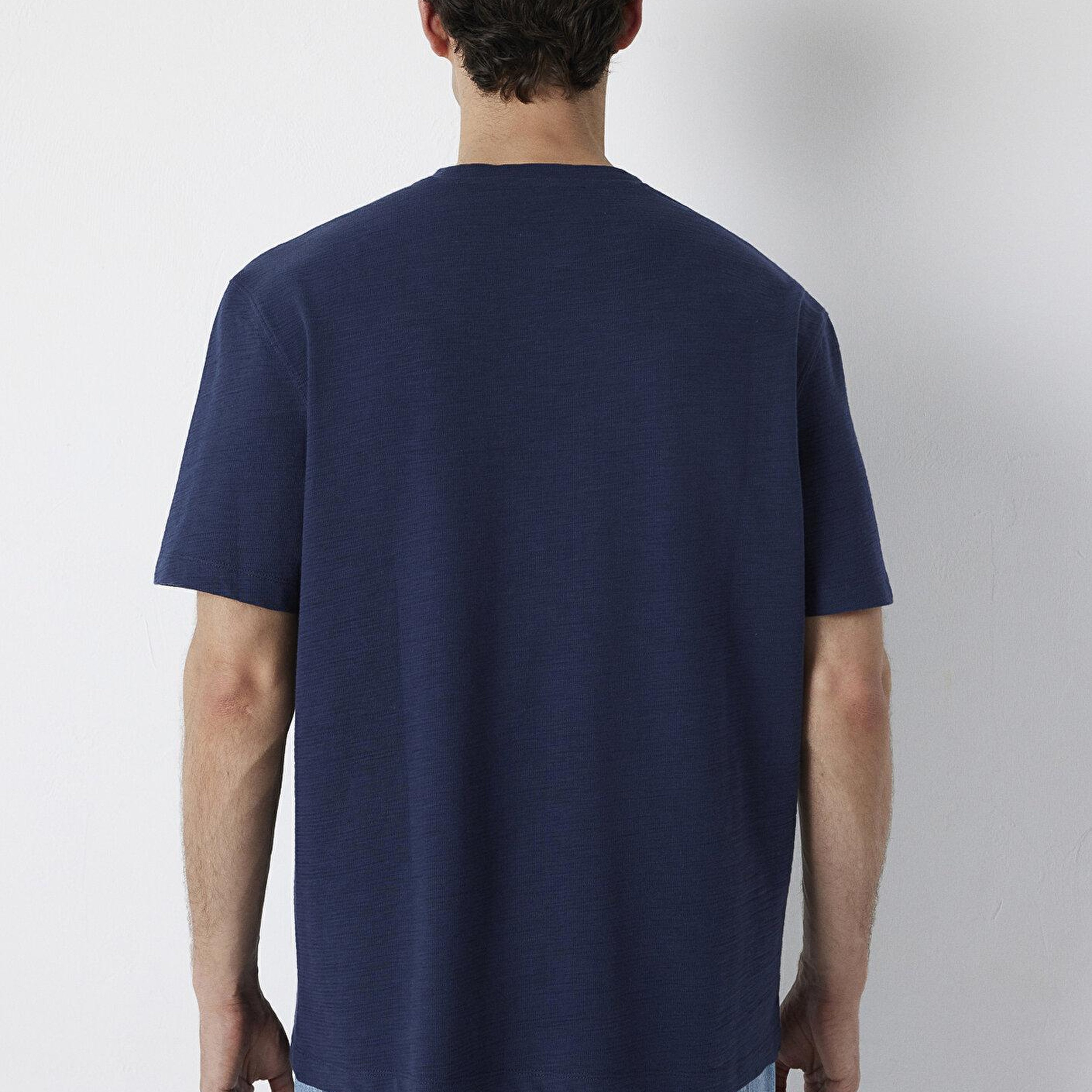 Mavi Lacivert Tişört Loose Fit / Bol Rahat Kesim 0613510-70490