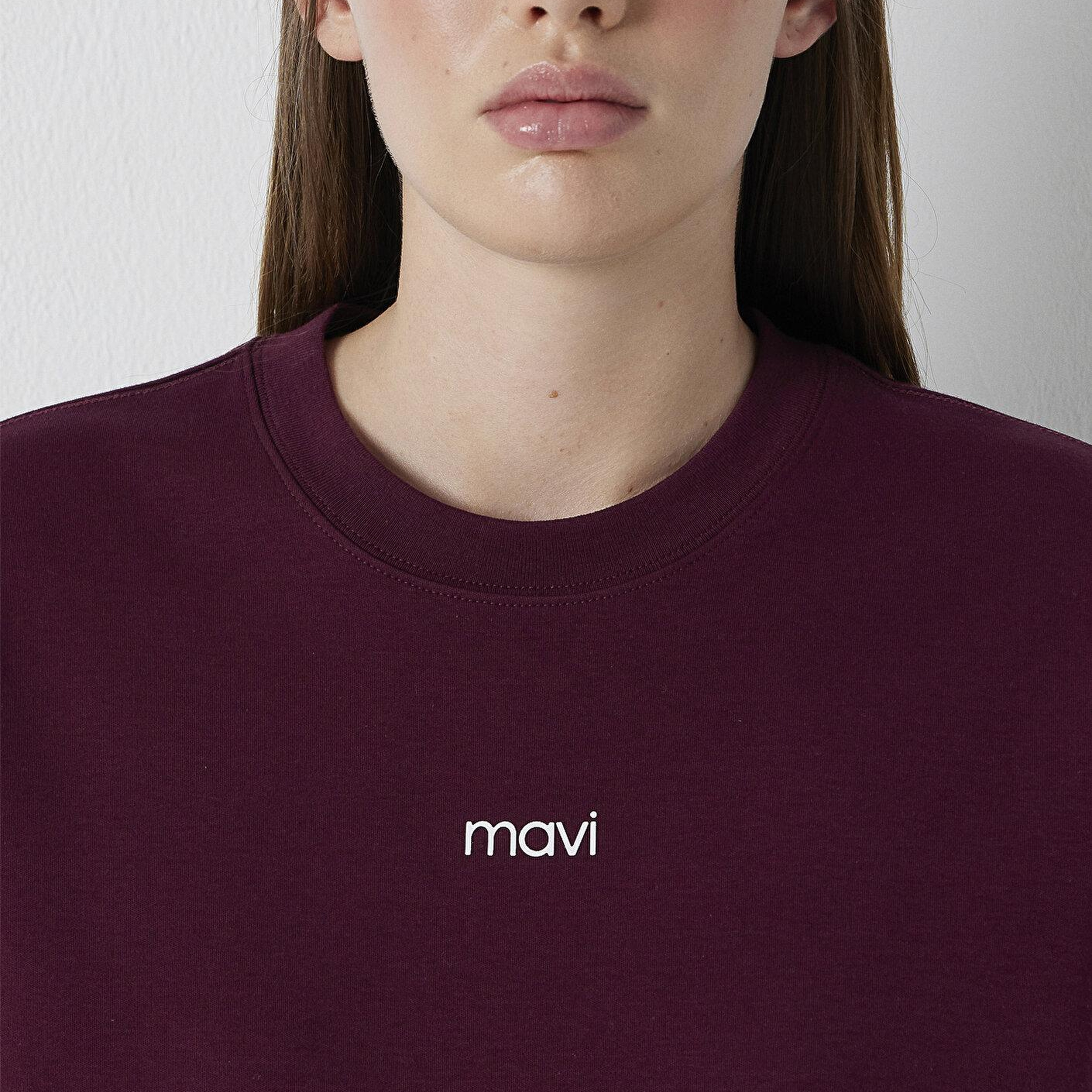 Mavi Mavi Logo Baskılı Bordo Tişört Regular Fit / Normal Kesim 1612829-70434