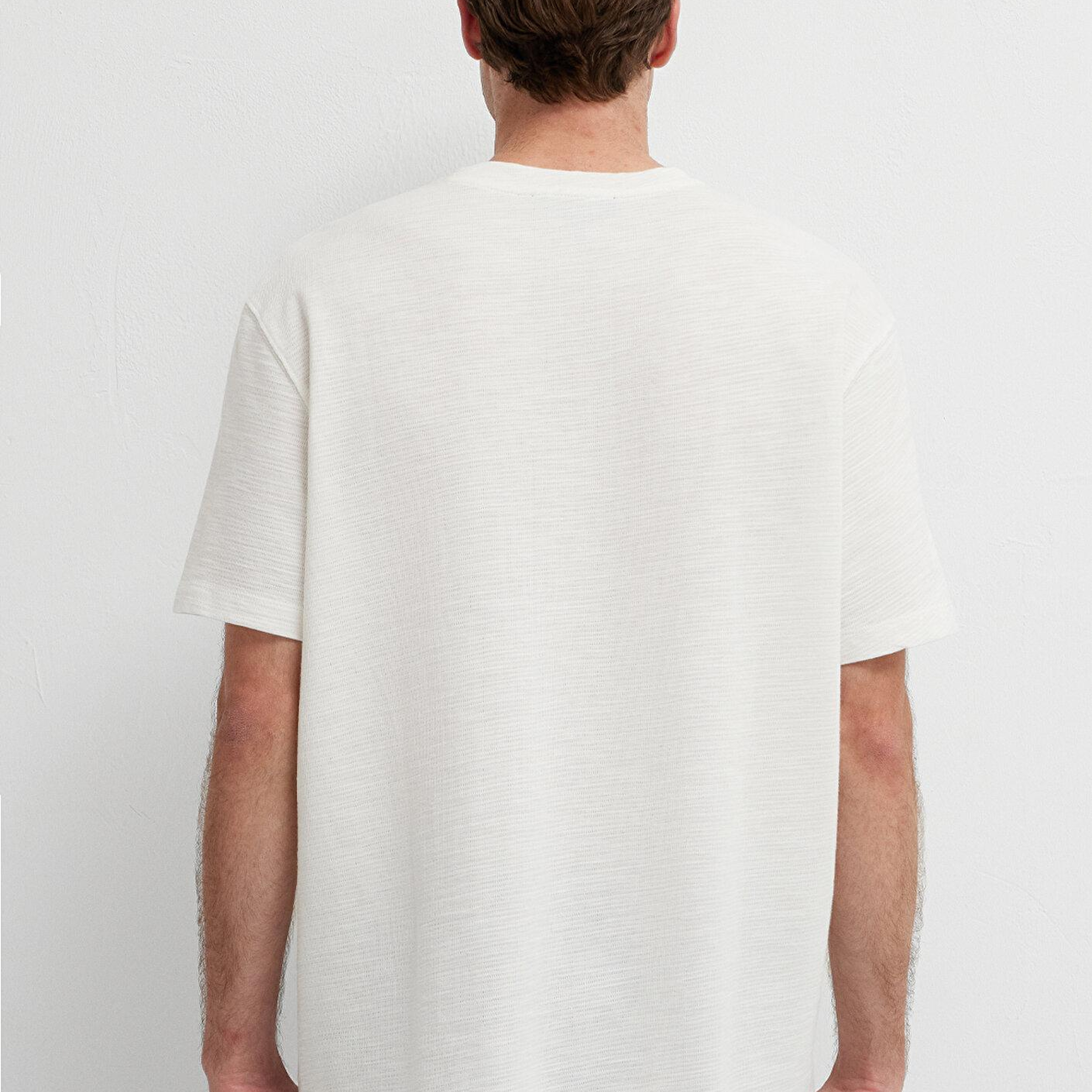 Mavi Ekru Tişört Loose Fit / Bol Rahat Kesim 0613510-70057